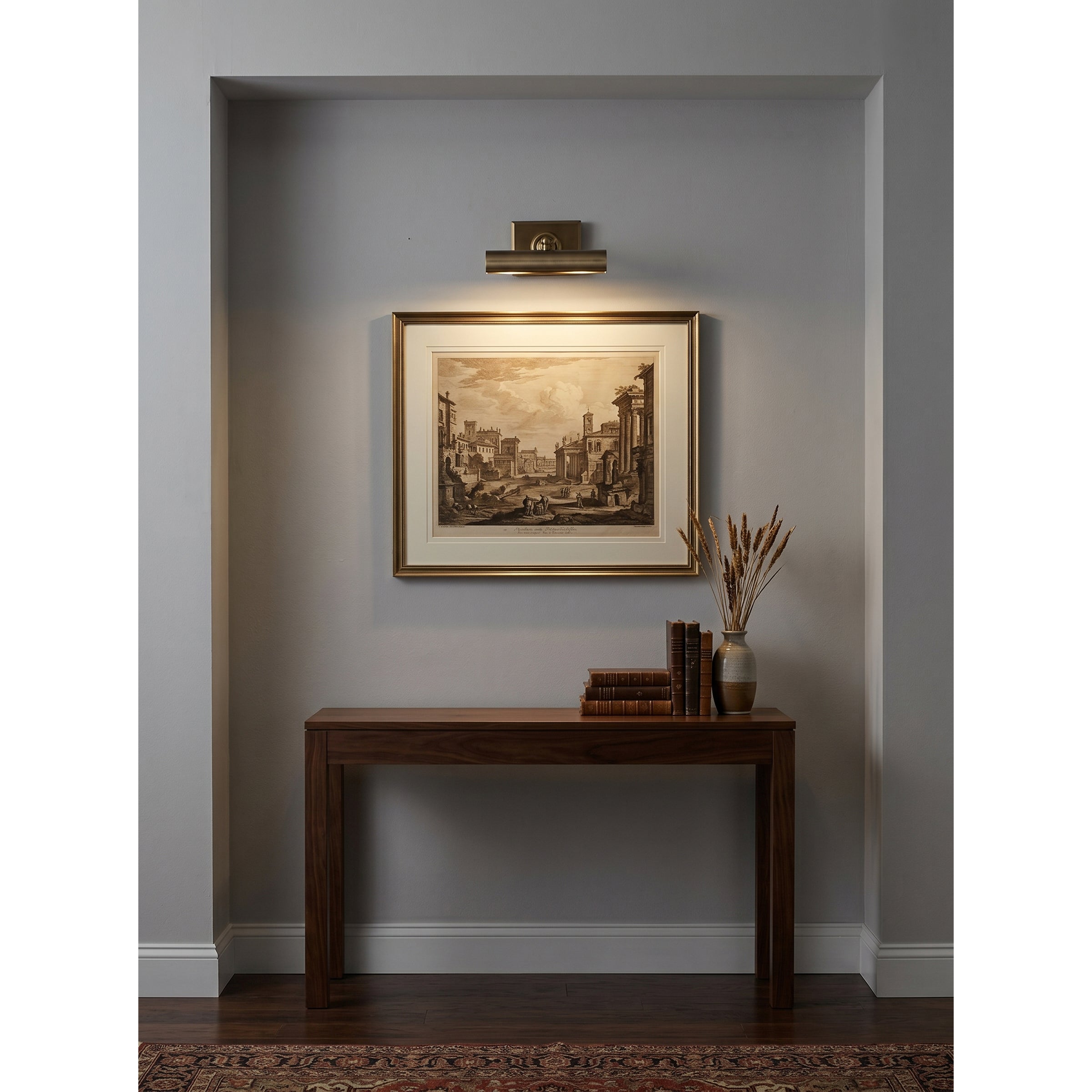 The warm, ambient glow cast by the Steamer Wall Sconce.