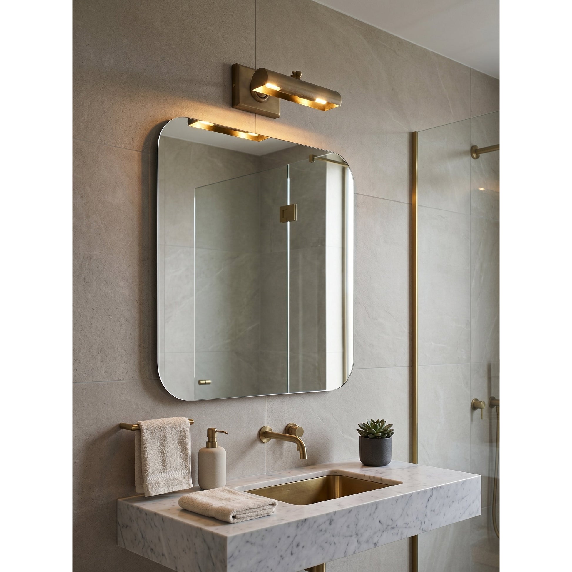 Side profile of the transitional style Steamer Wall Sconce.