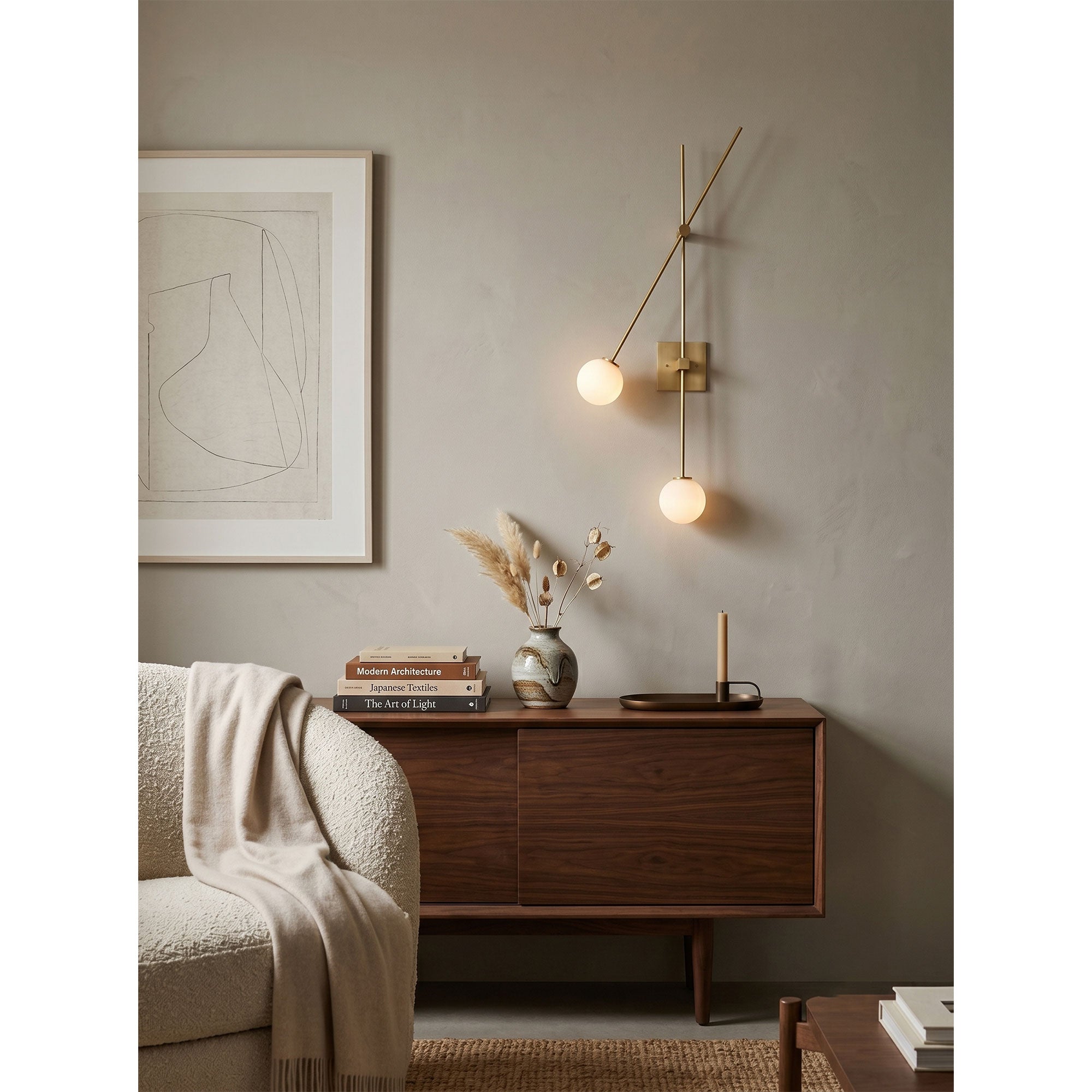Front view of the gold Tempo Wall Sconce.