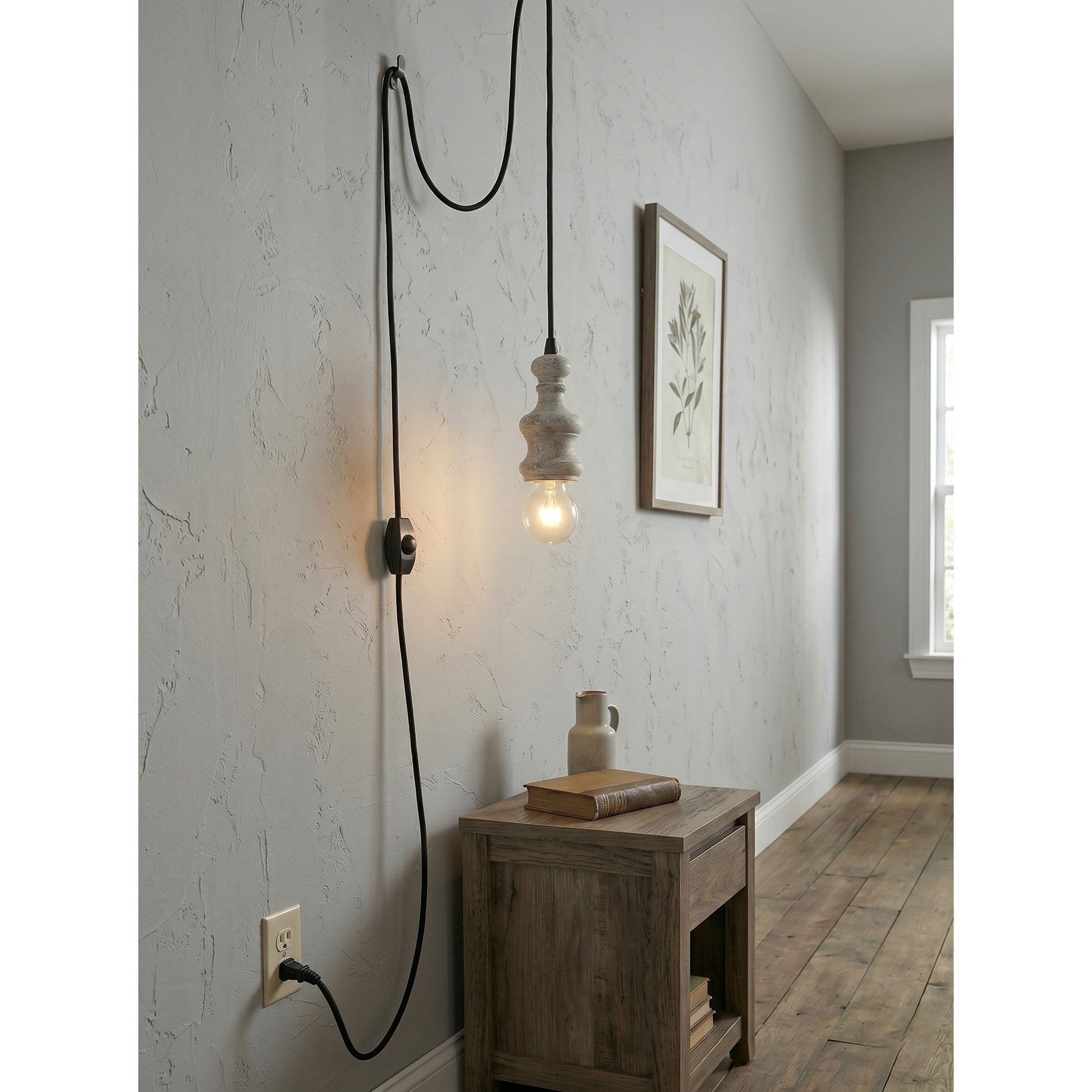 Side profile of the Tomiya Wood Swag Light, Model B