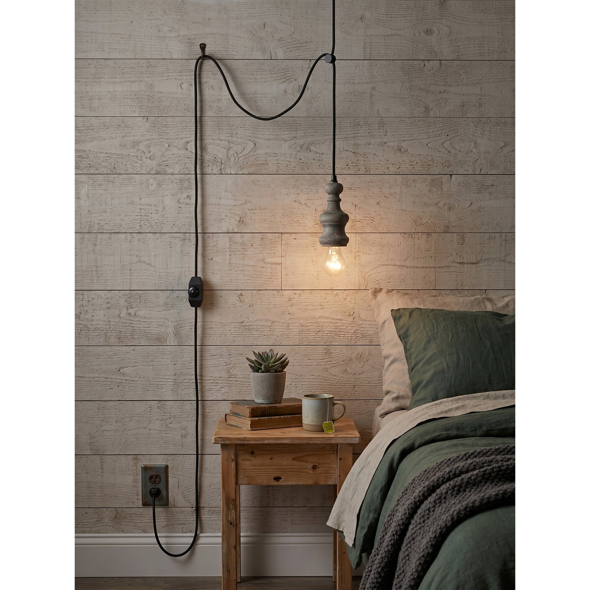 Tomiya Swag Light adapted for use as a wall sconce