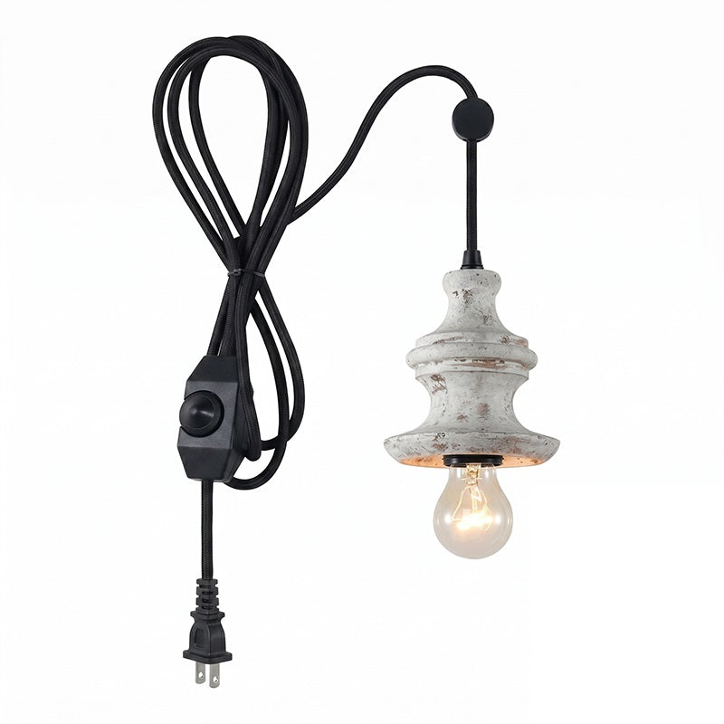 Tomiya Wood Swag Light in Old White finish, Model A