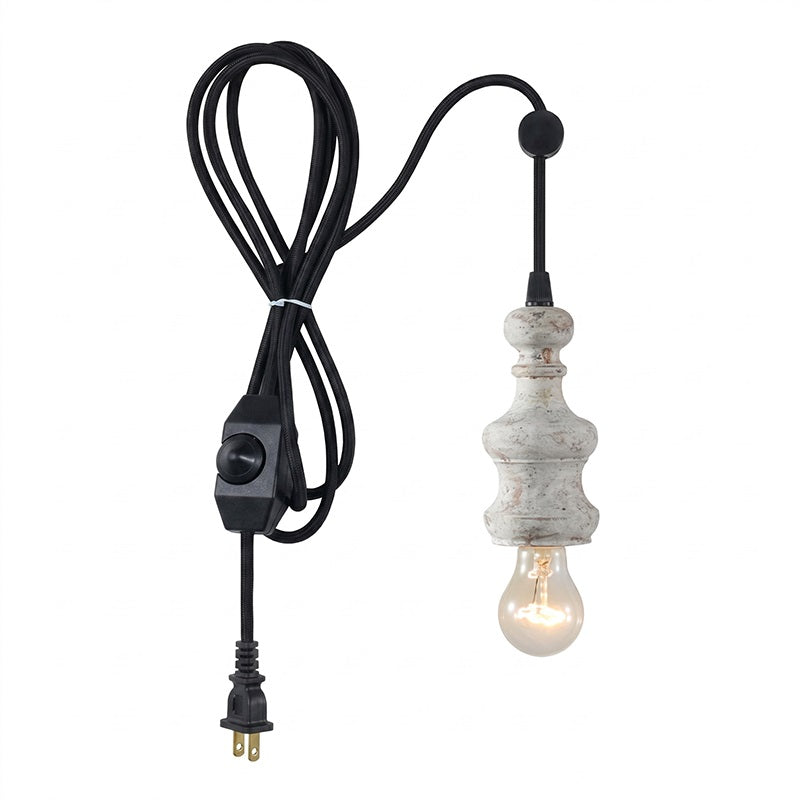Tomiya Wood Swag Light in Old White finish, Model C