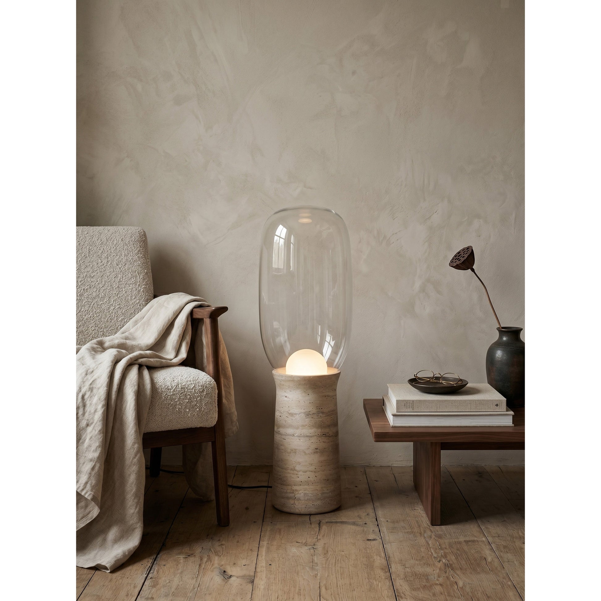 Full view of the 90cm tall Torch Floor Lamp, showcasing its scale.