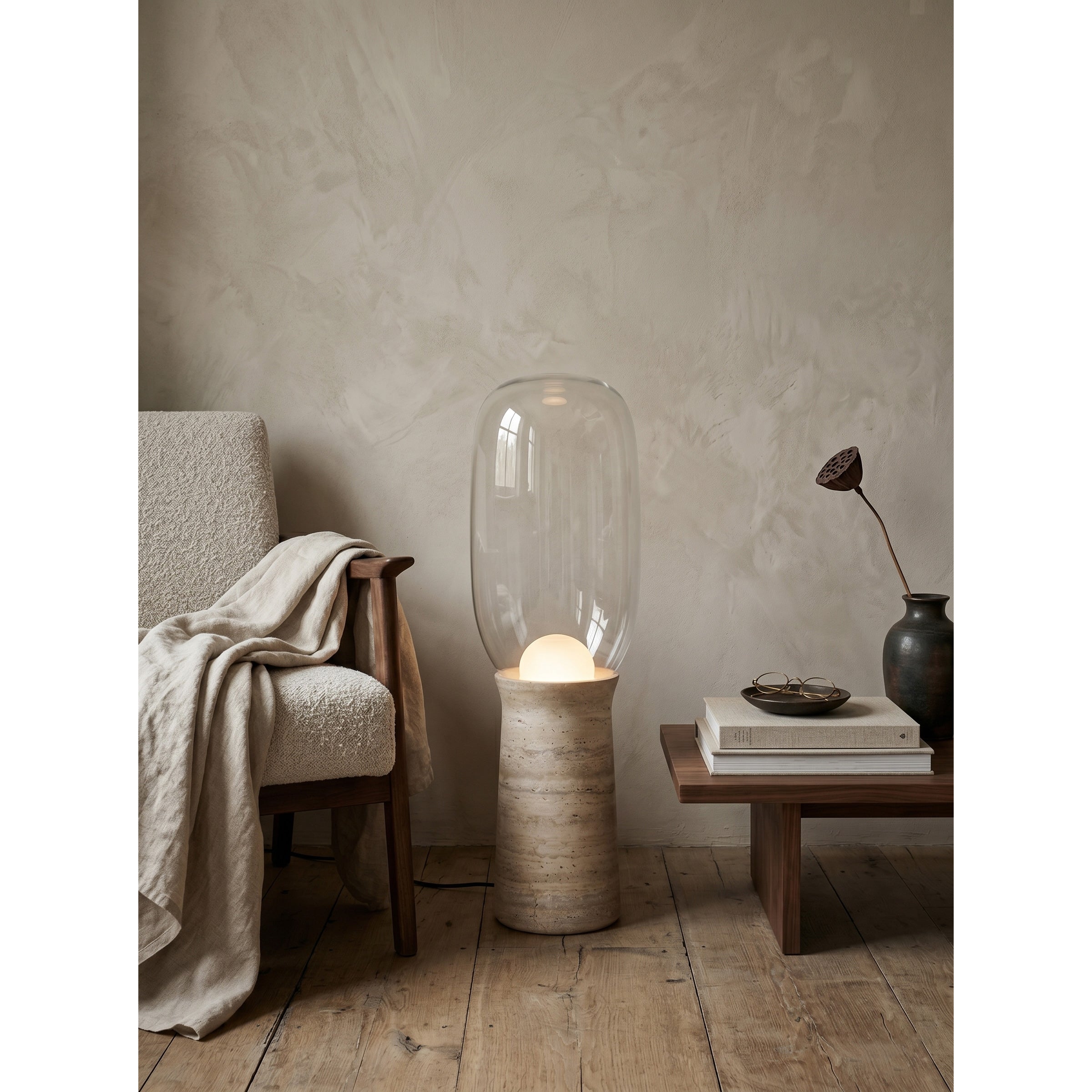 Full view of the 90cm tall Torch Floor Lamp, showcasing its scale.