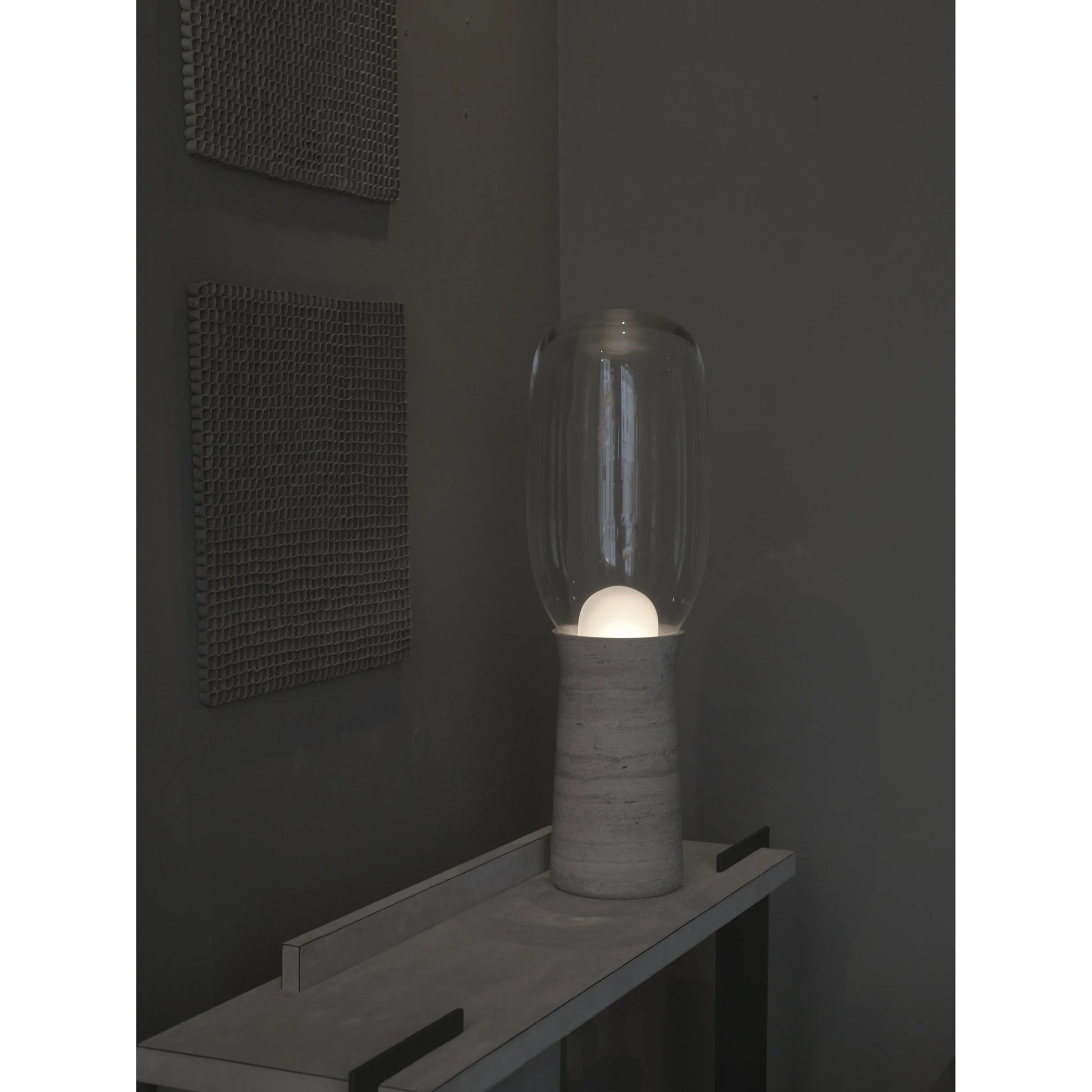The sculptural form of the Torch Floor Lamp when turned off.