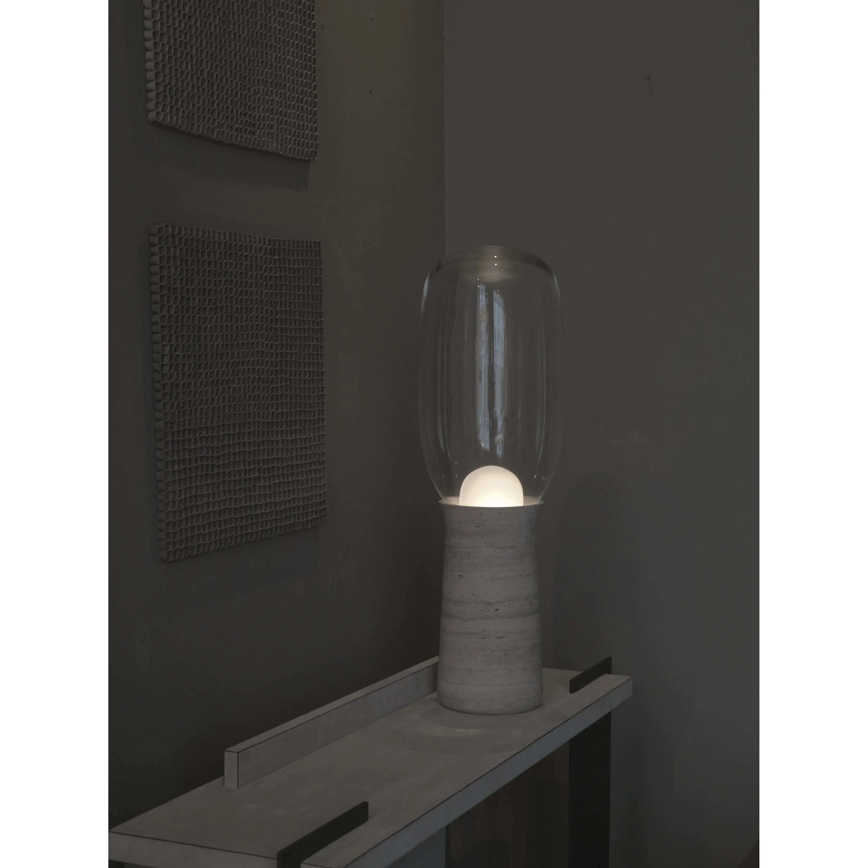 The sculptural form of the Torch Floor Lamp when turned off.