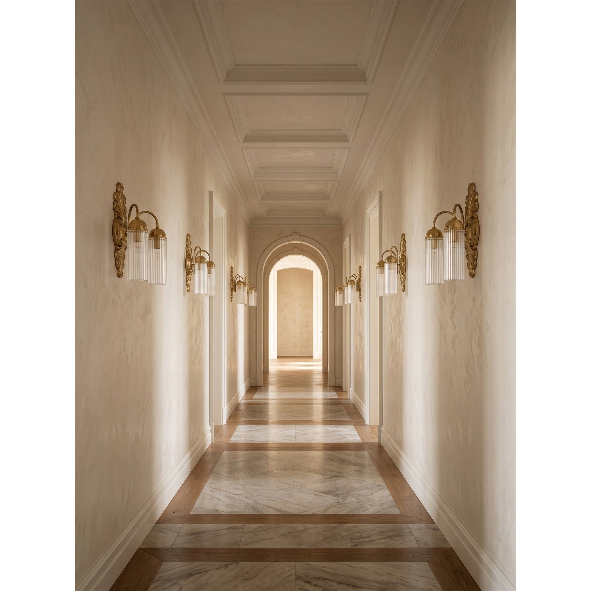 Lifestyle image showing the Triest Wall Sconce in a traditionally styled dining room.