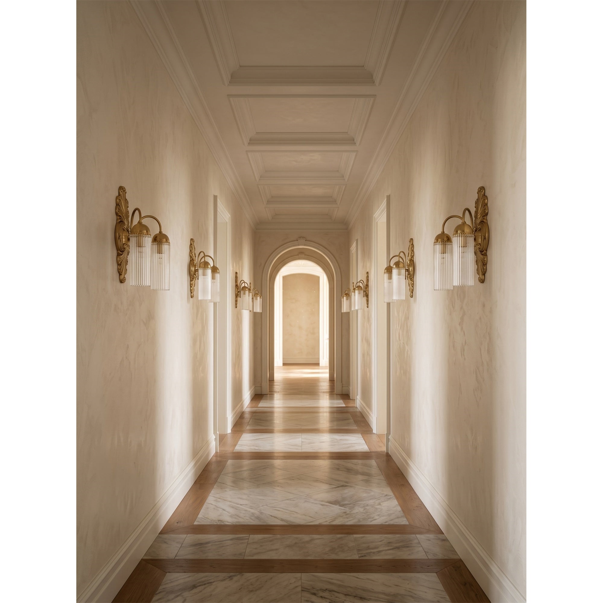 Lifestyle image showing the Triest Wall Sconce in a traditionally styled dining room.