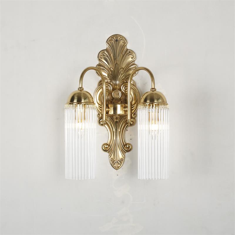 View of the sconce from below, showing the E12/E14 candelabra base sockets.
