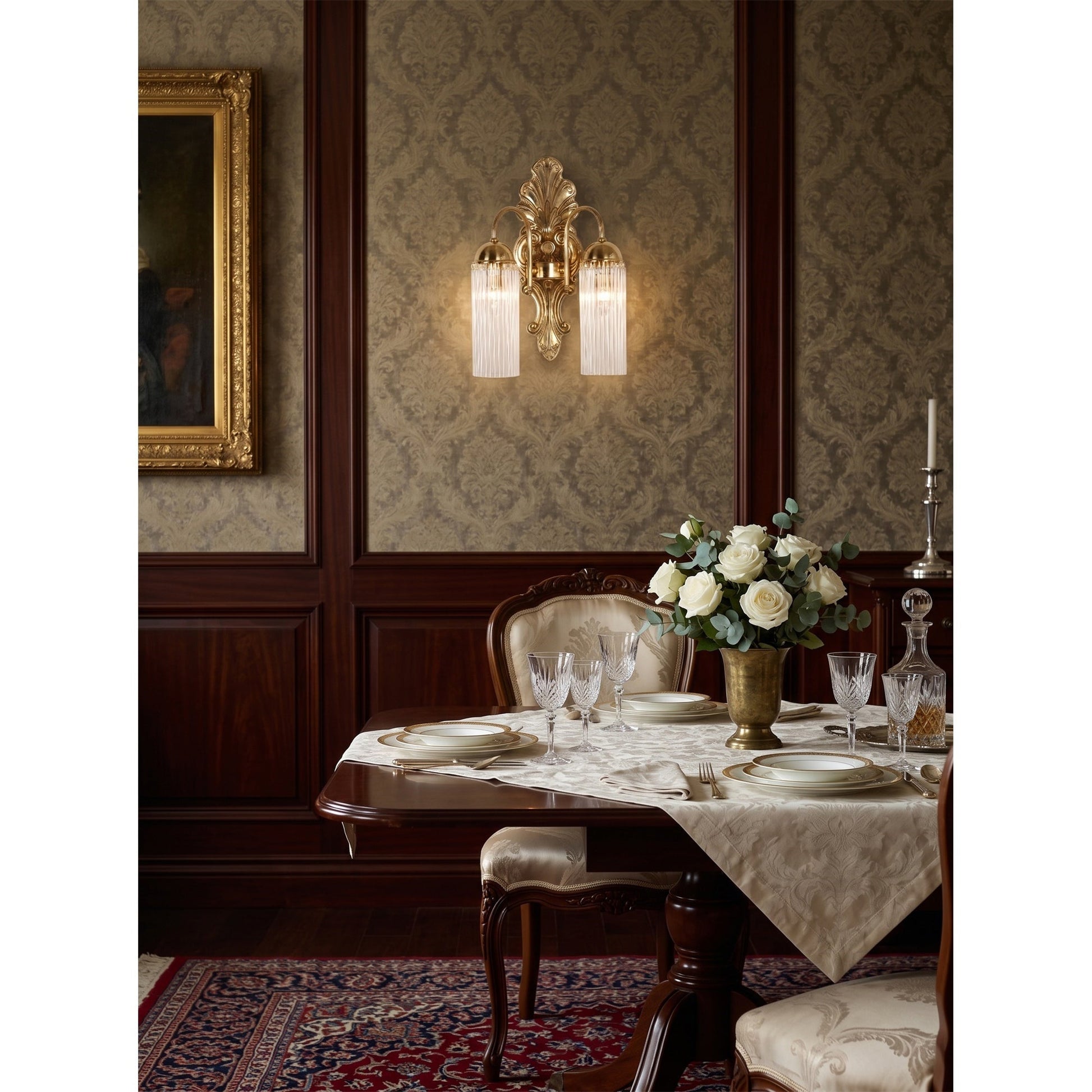 The Triest Wall Sconce used as a bedside light in a master bedroom.