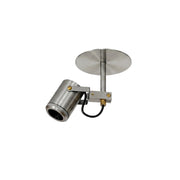 Triton LED Flush Mount in nickel finish, shown from a low angle.