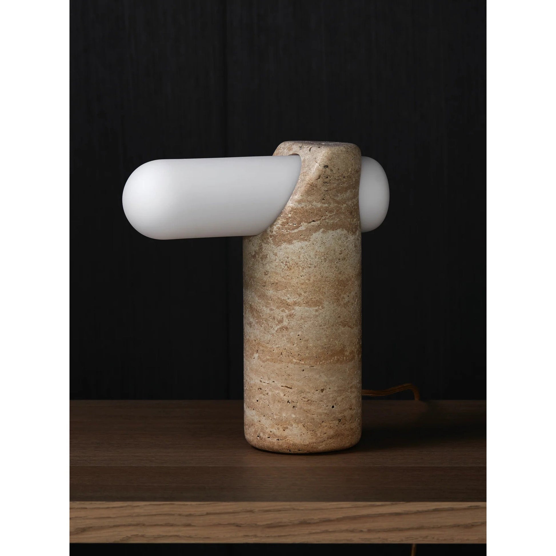 Lifestyle image showing the lamp in a sophisticated entryway.