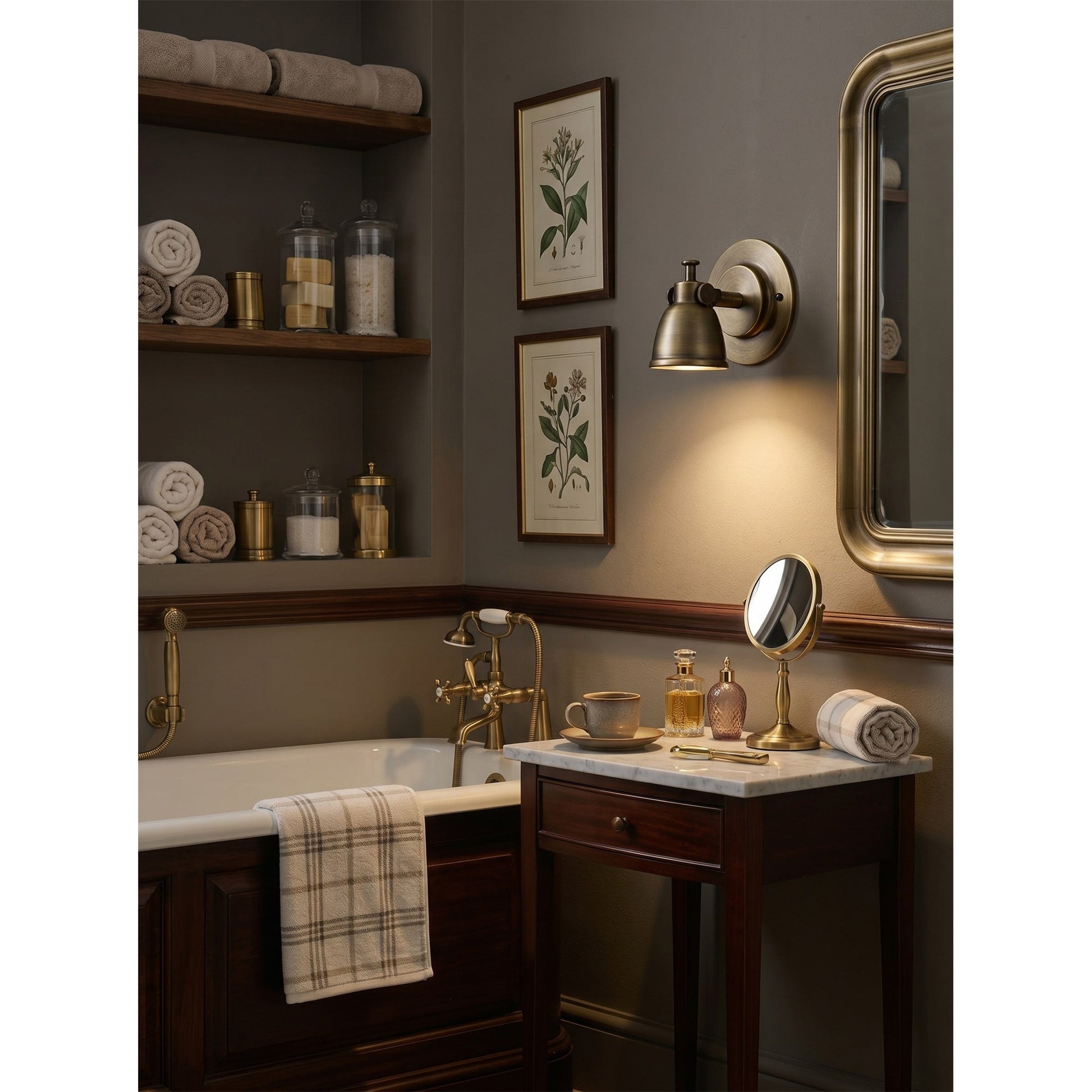 The Waldo Wall Sconce providing accent lighting in an entryway.