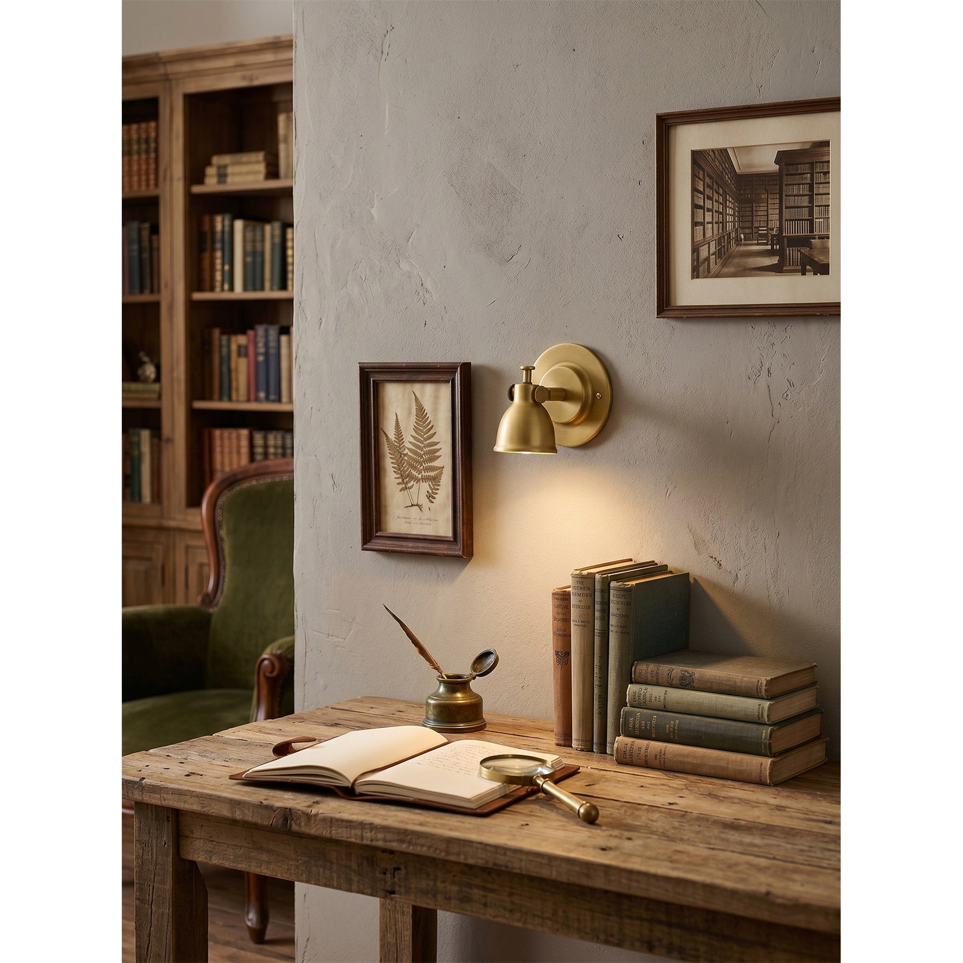 Front view of the Waldo Wall Sconce's bell-shaped shade.