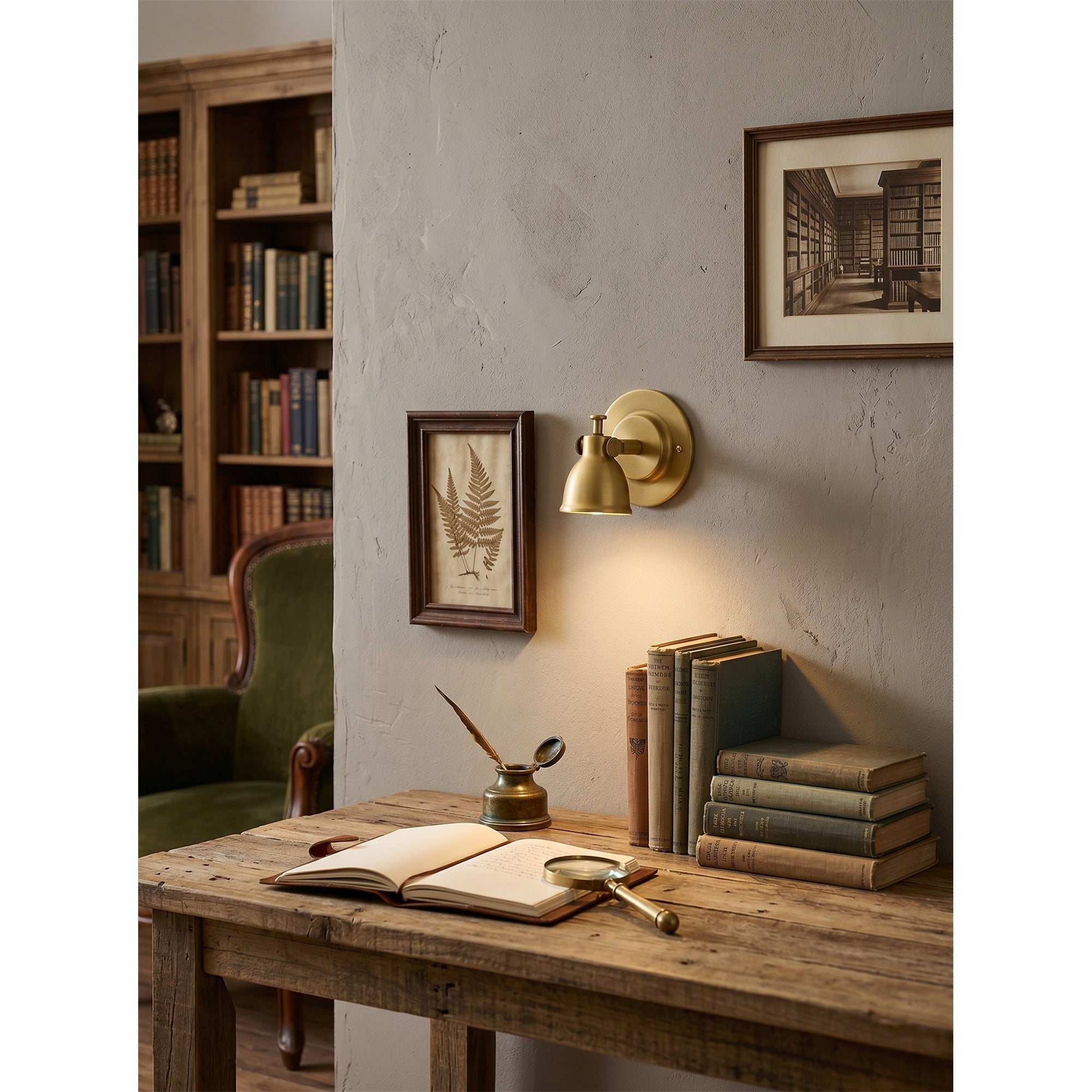 Front view of the Waldo Wall Sconce's bell-shaped shade.