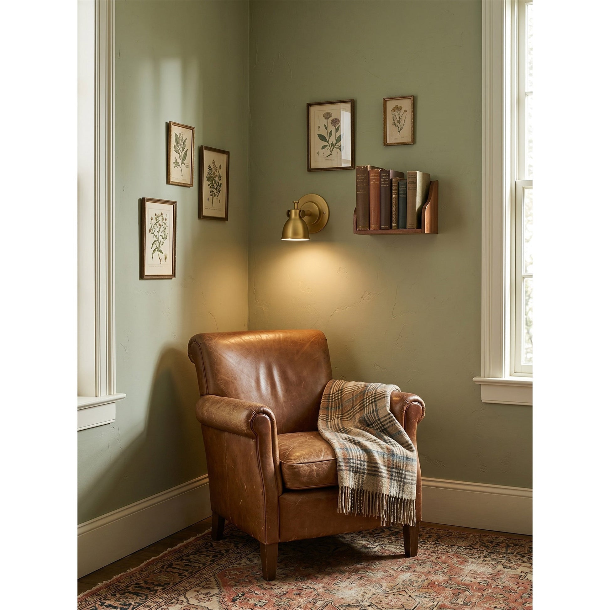 Waldo Wall Sconce in a brass finish.