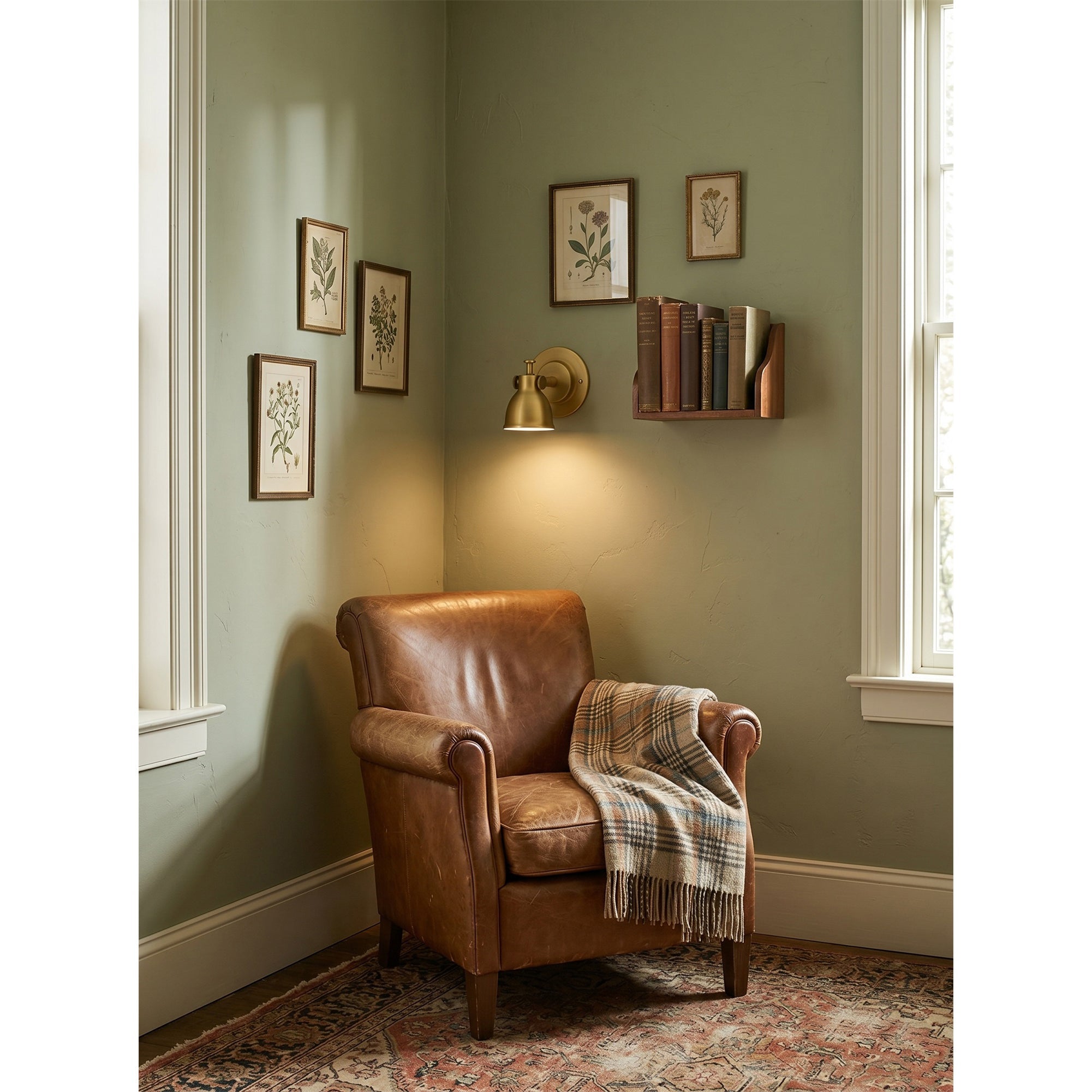 Waldo Wall Sconce in a brass finish.