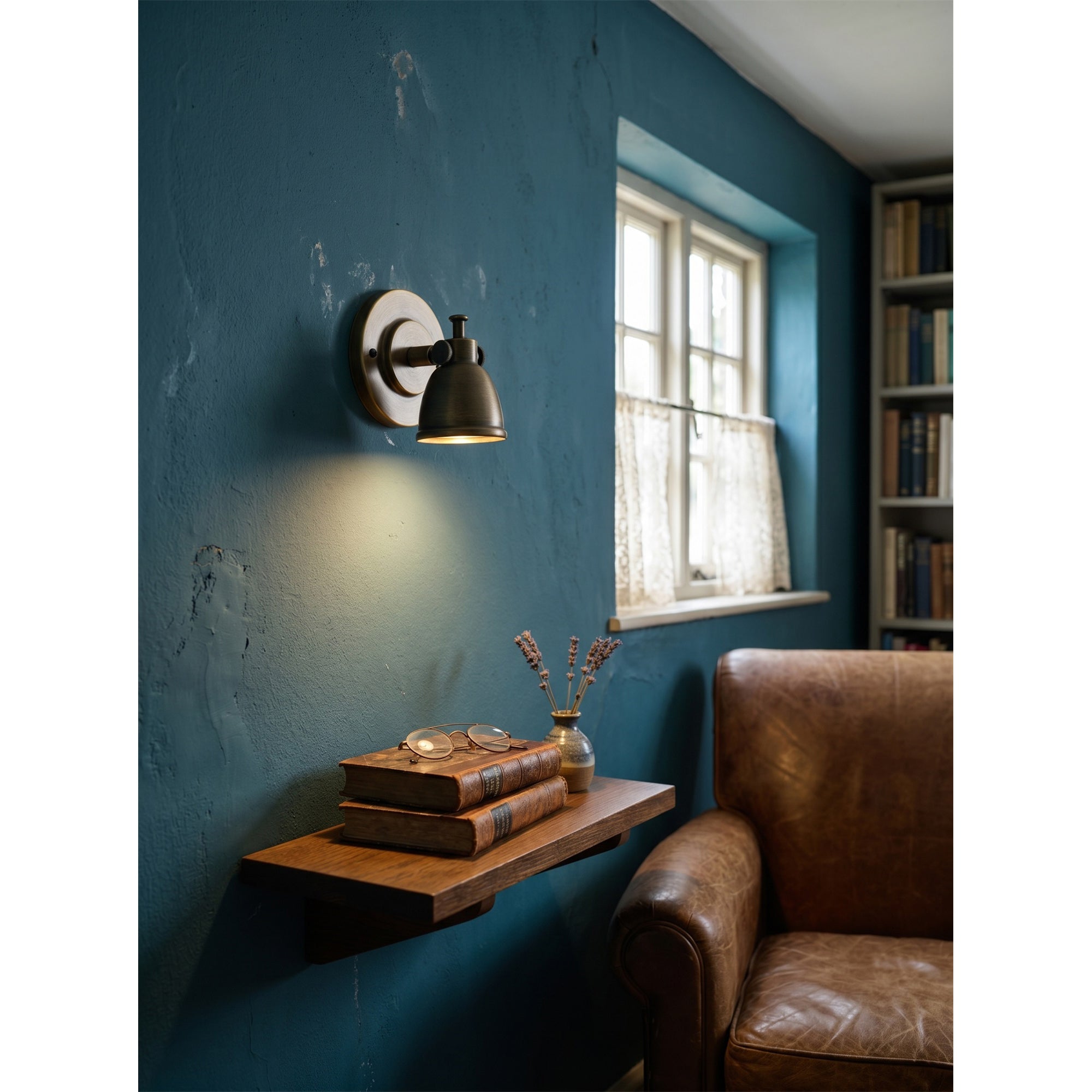 Detail shot of the adjustable joint on the Waldo Wall Sconce.