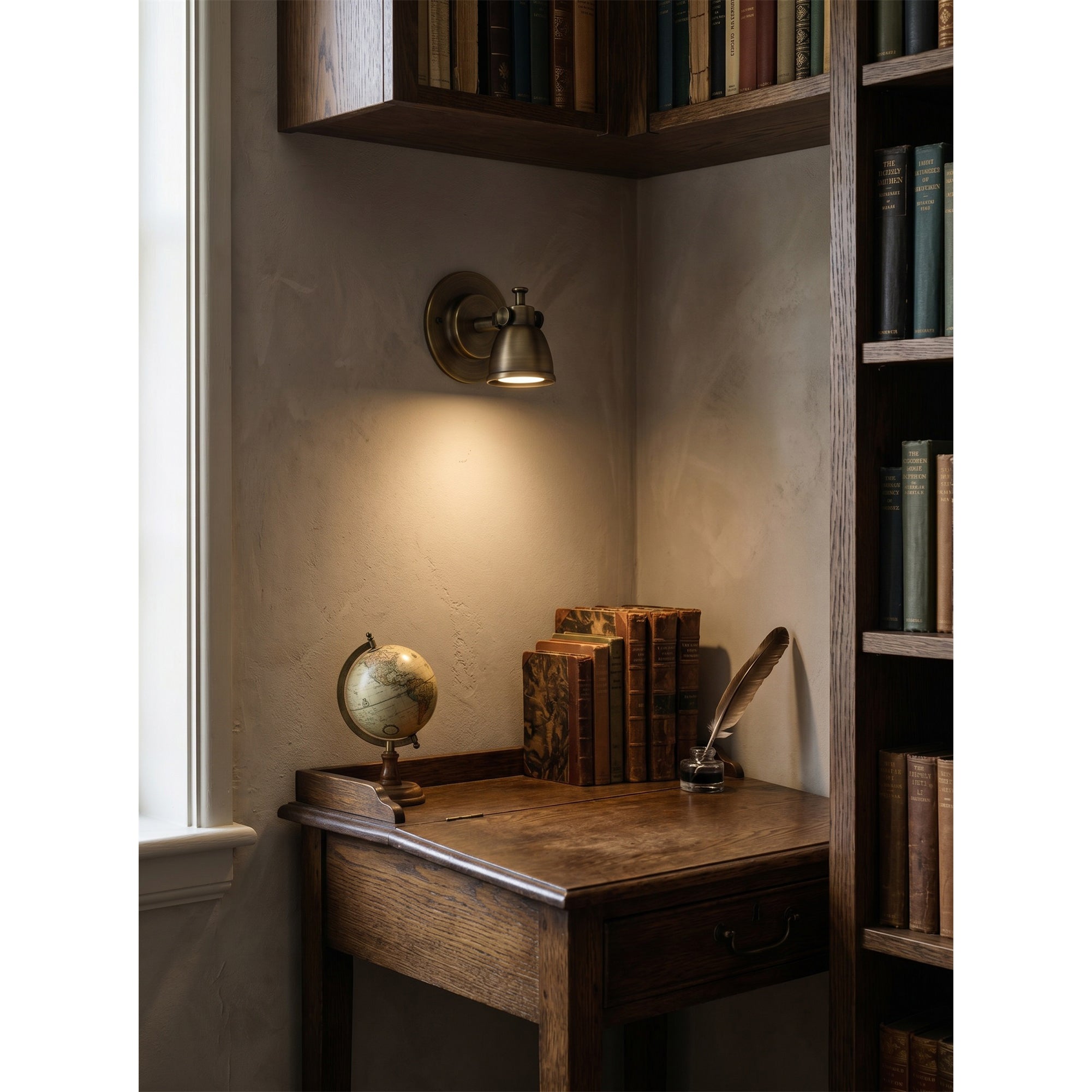 Waldo Wall Sconce installed as a bedside reading light.