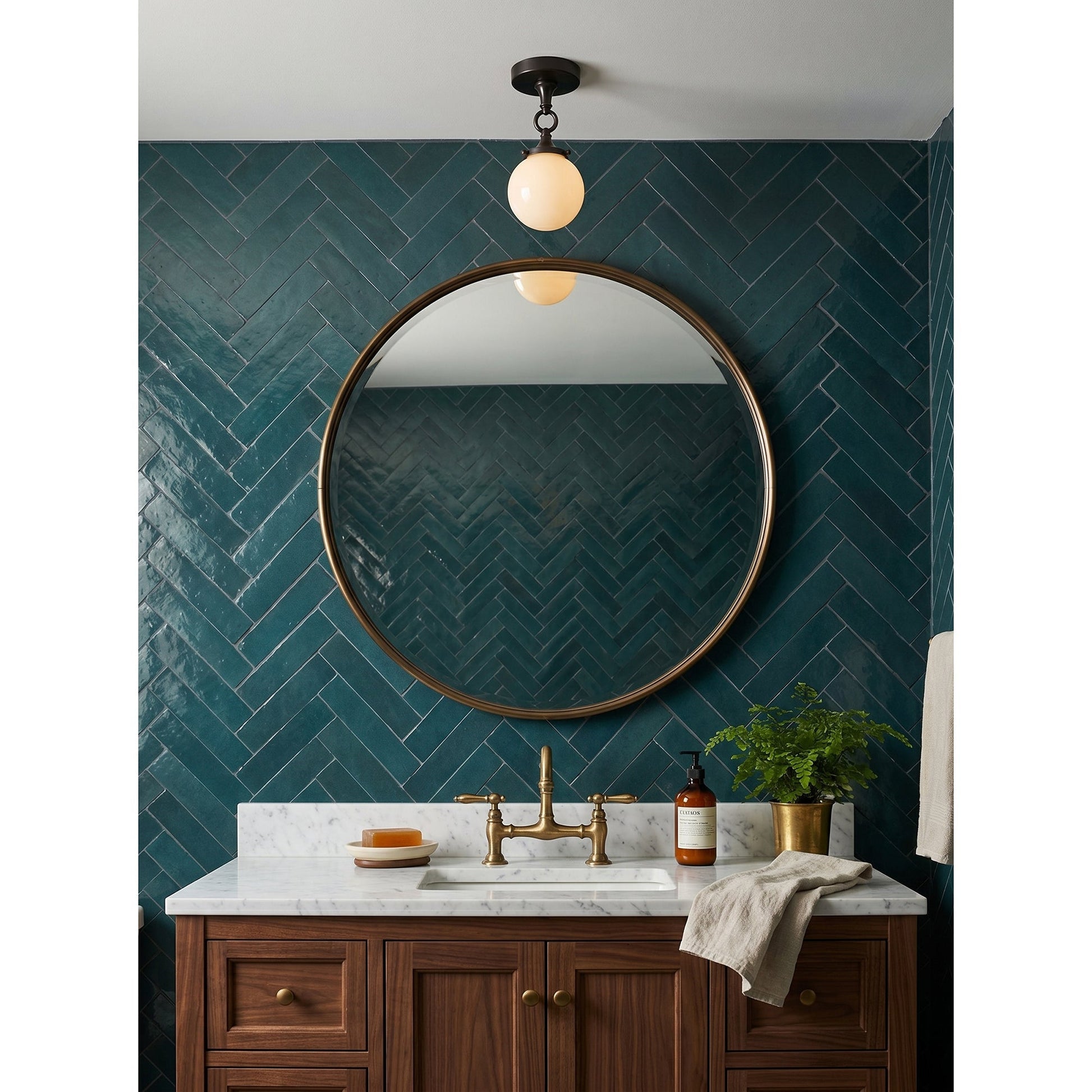 The Wildwood Semi-Flush Mount shown with the black finish option.