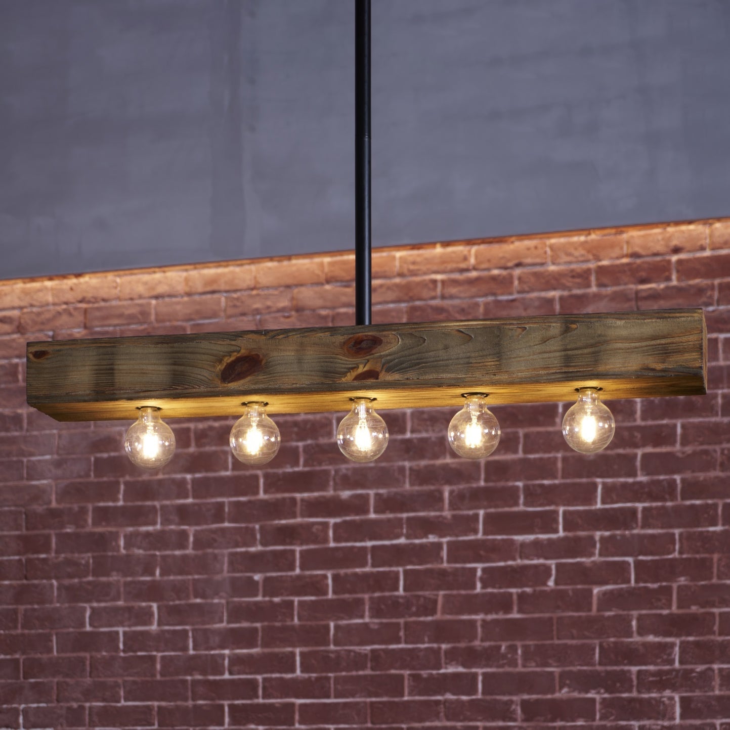The 4-head chandelier in a cozy dining nook.