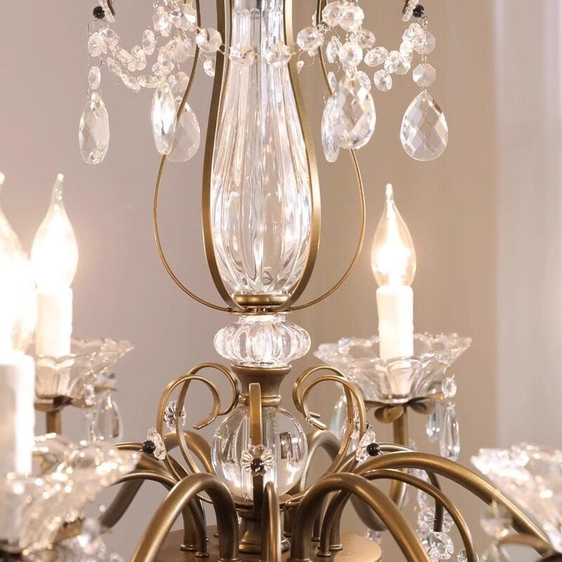A shot emphasizing the cascading crystal beads and their arrangement.