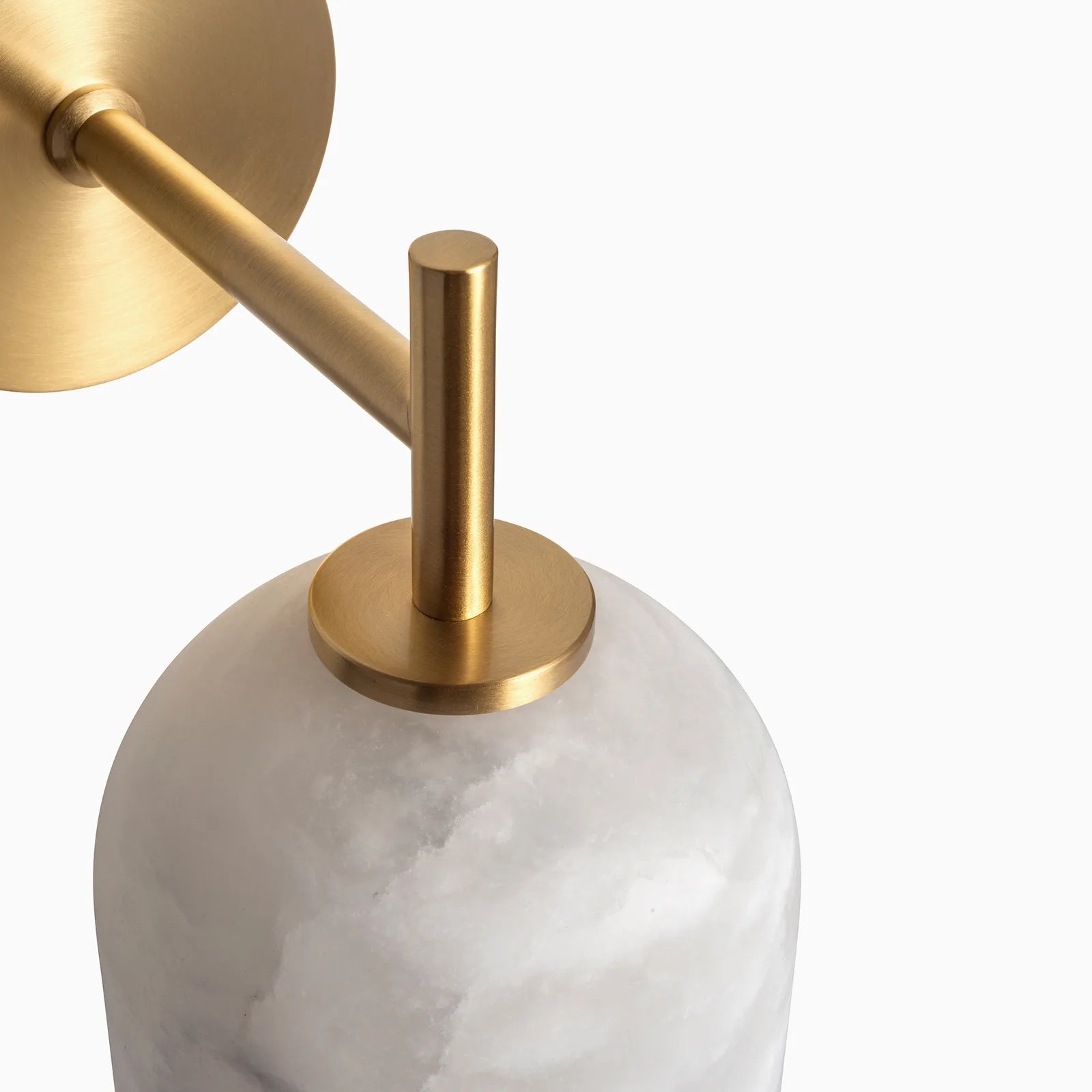 Top-down view of the unlit Rae Alabaster Wall Lamp.
