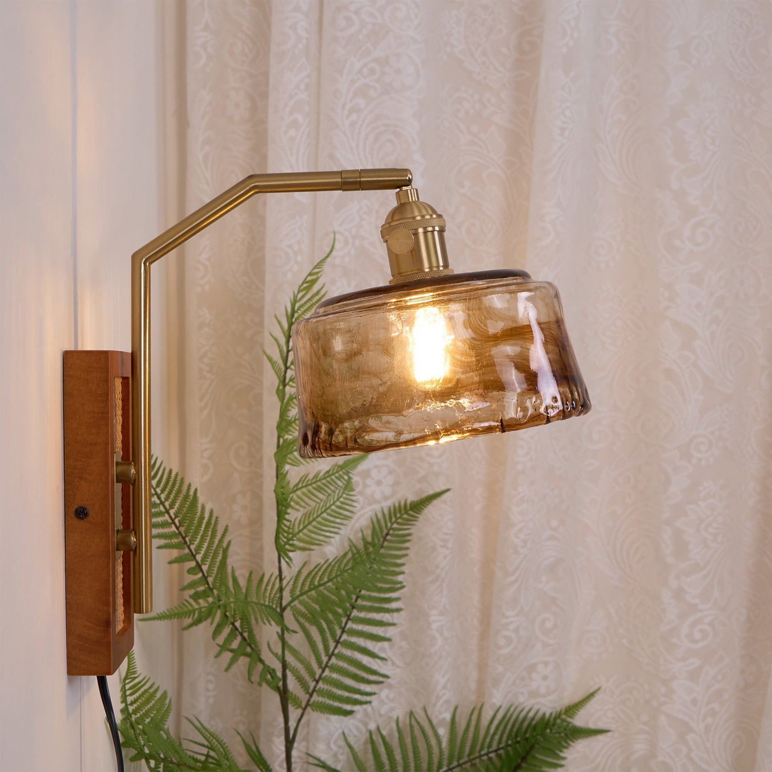 Brix Premium Nordic Art Glass Bamboo Wall Lamp-Neutral Decor