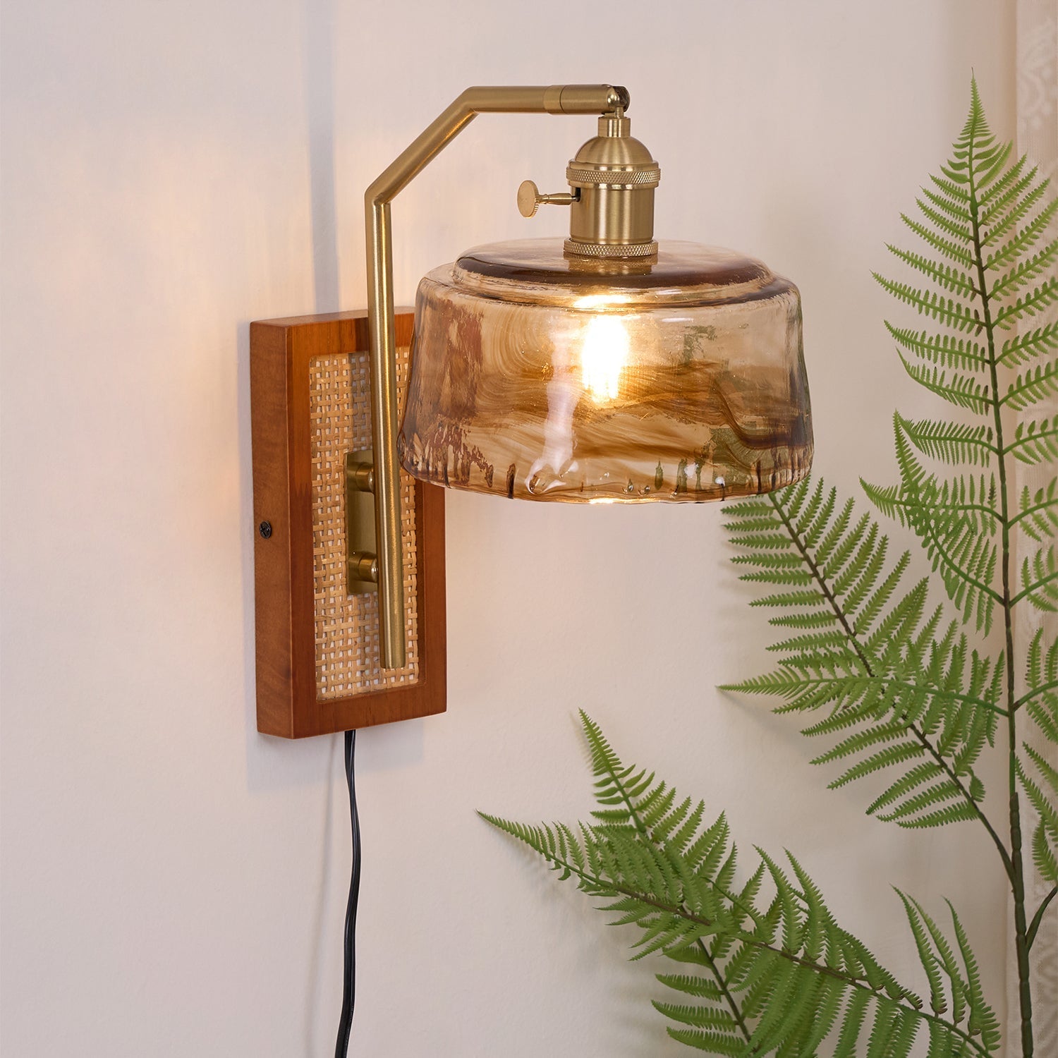 Brix Premium Nordic Art Glass Bamboo Wall Lamp-Neutral Decor