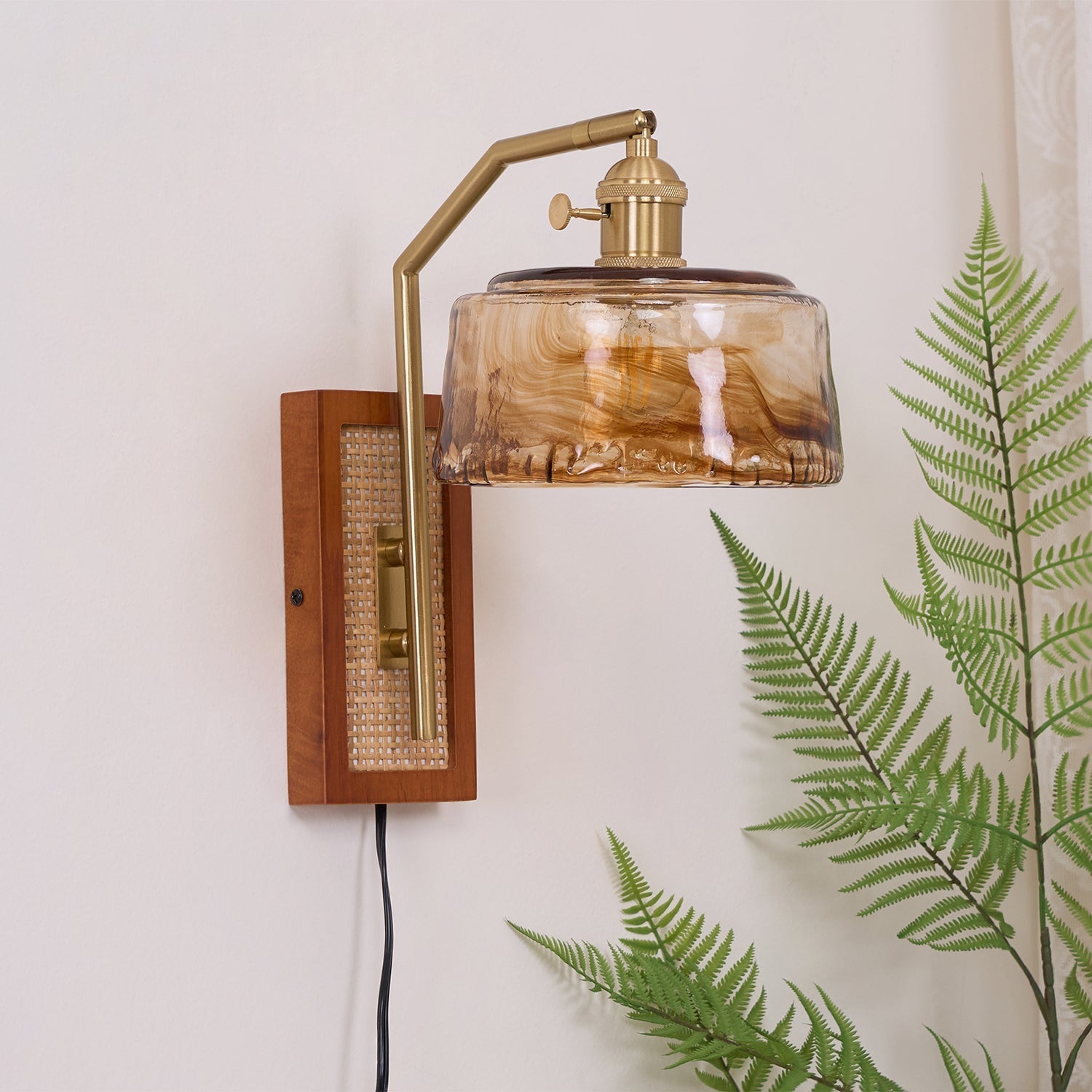 Brix Premium Nordic Art Glass Bamboo Wall Lamp-Neutral Decor