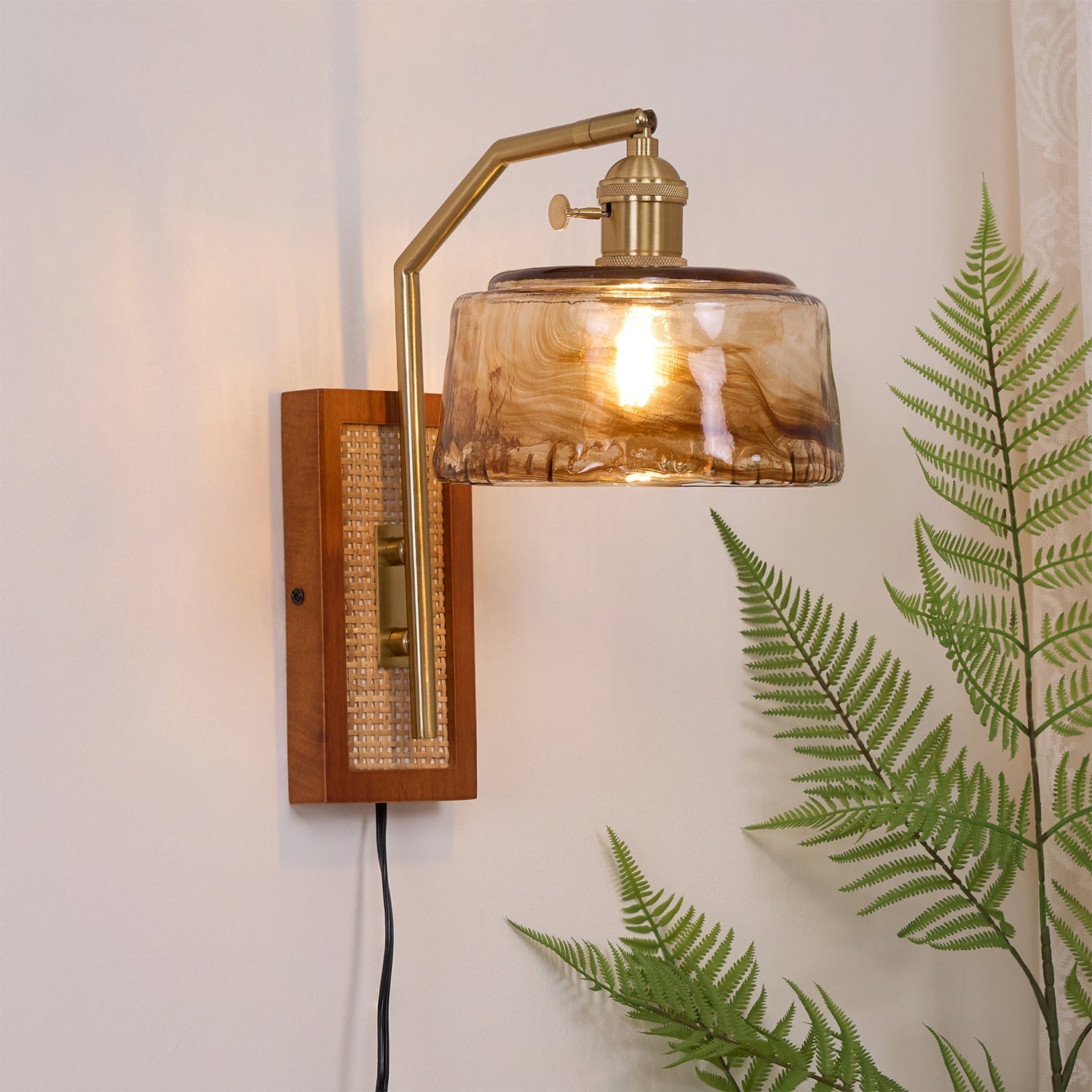 Brix Premium Nordic Art Glass Bamboo Wall Lamp-Neutral Decor