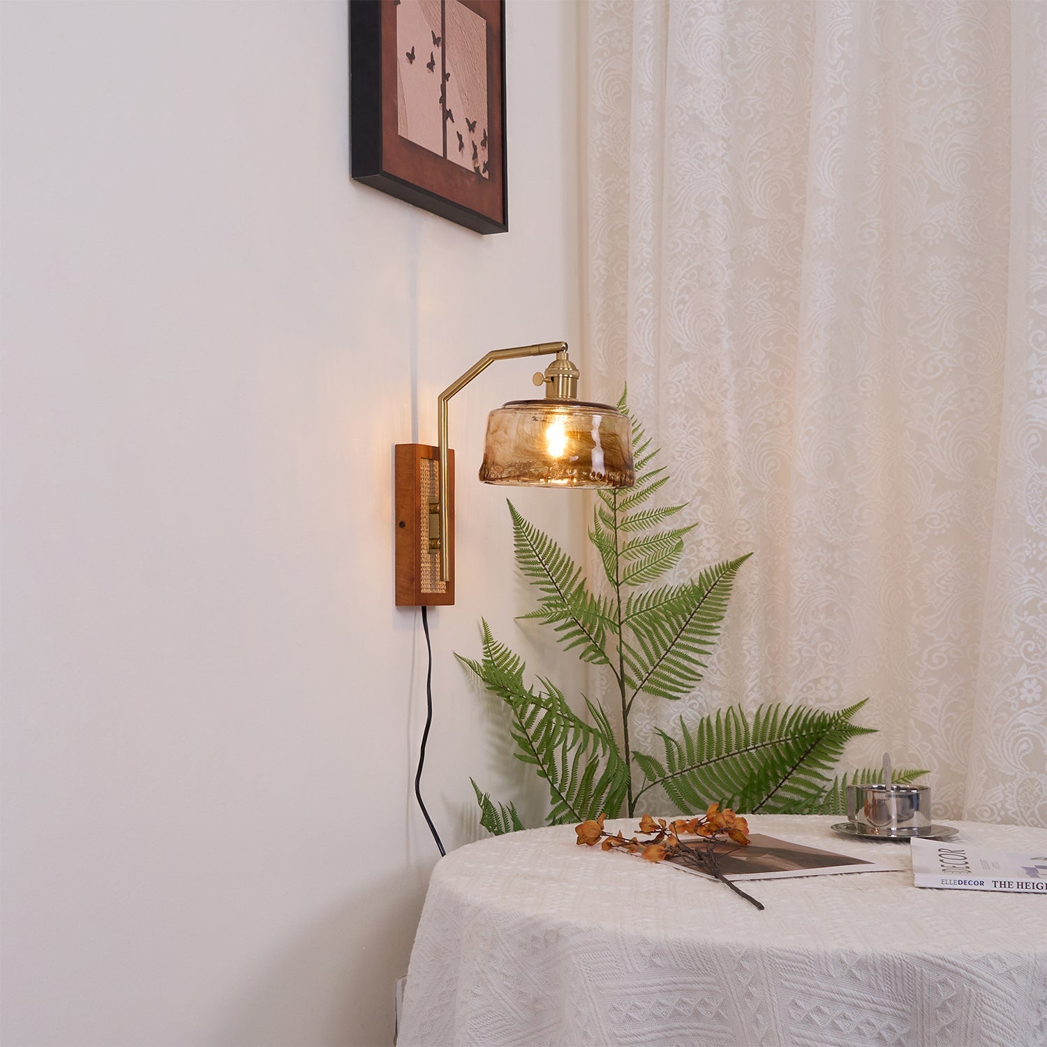 Brix Premium Nordic Art Glass Bamboo Wall Lamp-Neutral Decor