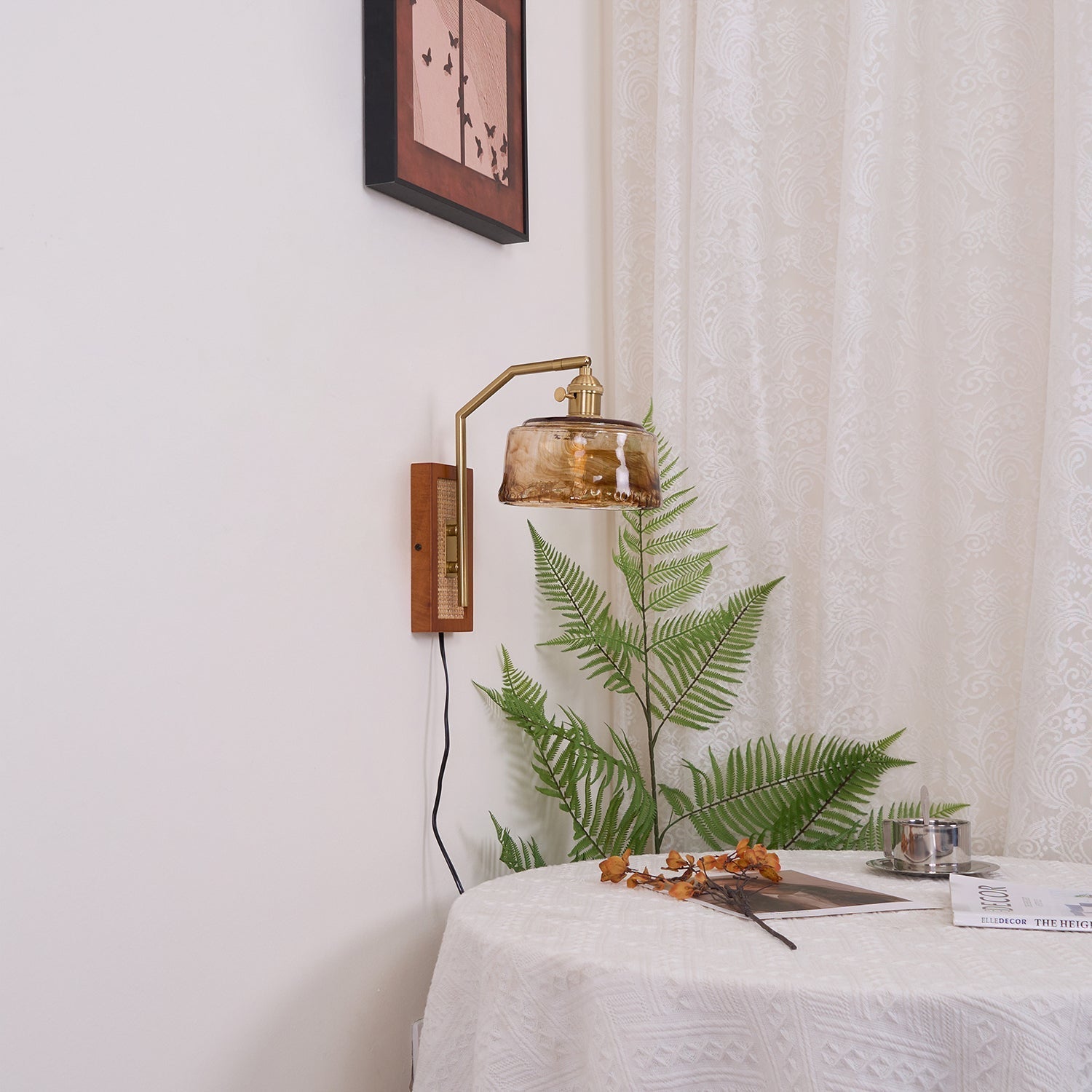 Brix Premium Nordic Art Glass Bamboo Wall Lamp-Neutral Decor