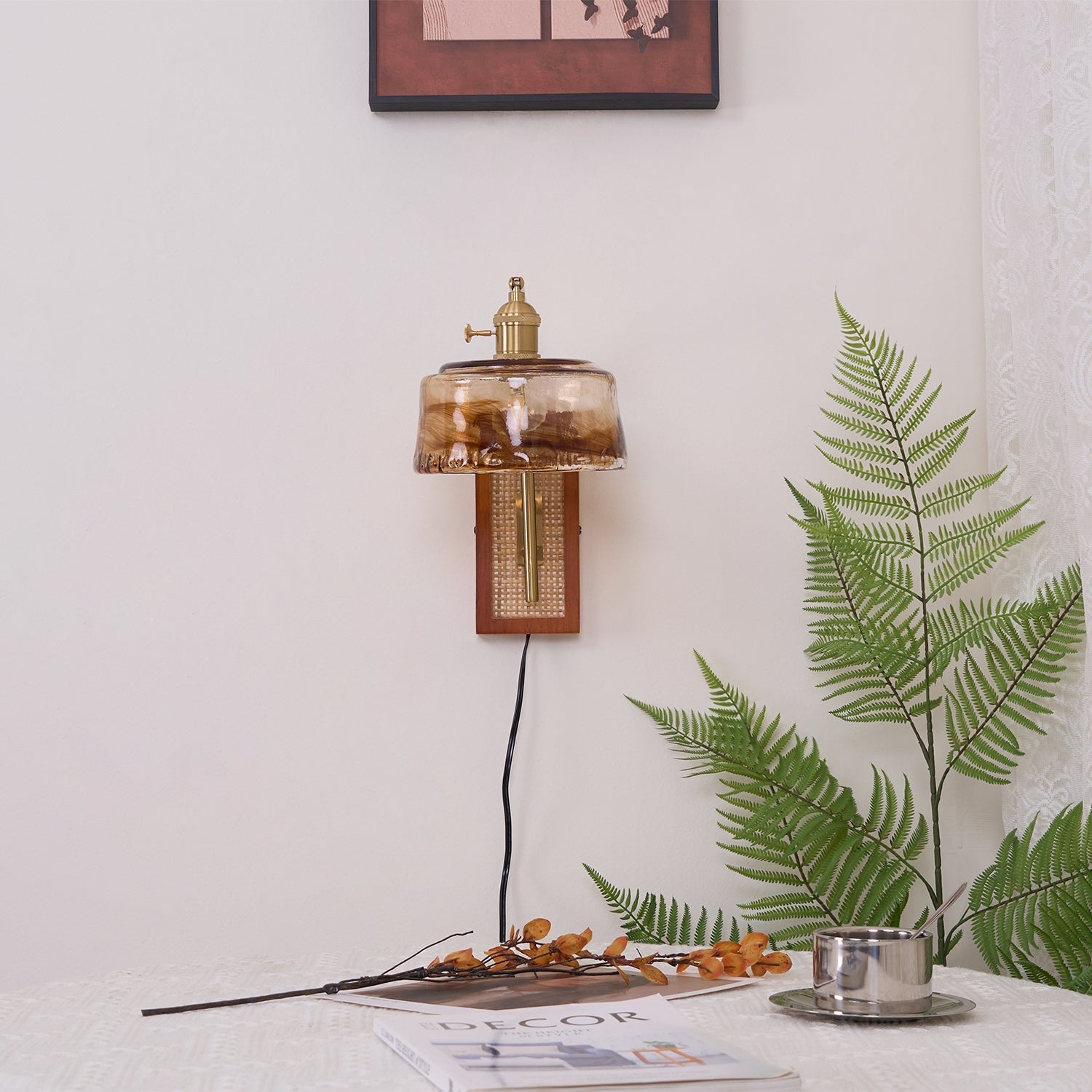 Brix Premium Nordic Art Glass Bamboo Wall Lamp-Neutral Decor
