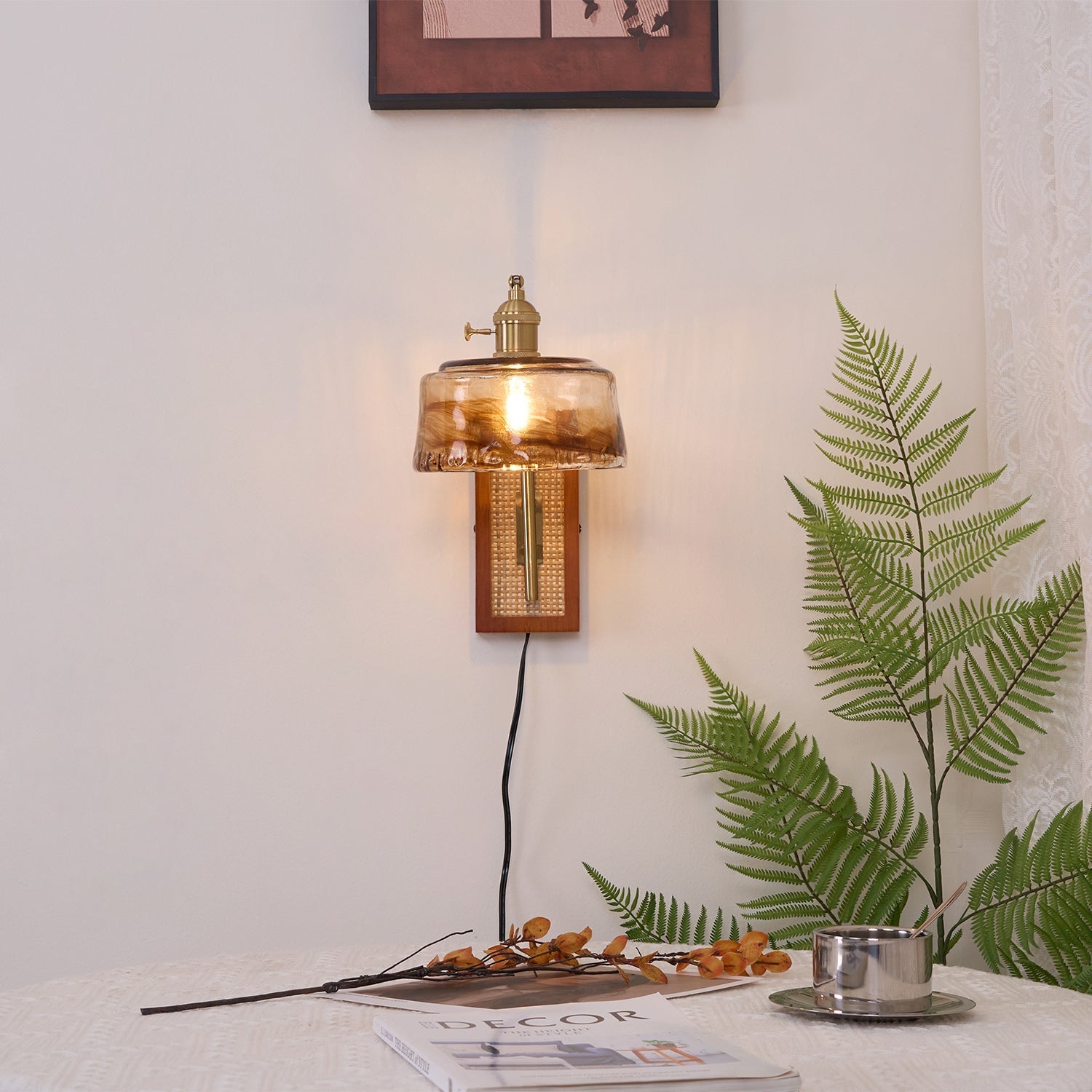 Brix Premium Nordic Art Glass Bamboo Wall Lamp-Neutral Decor