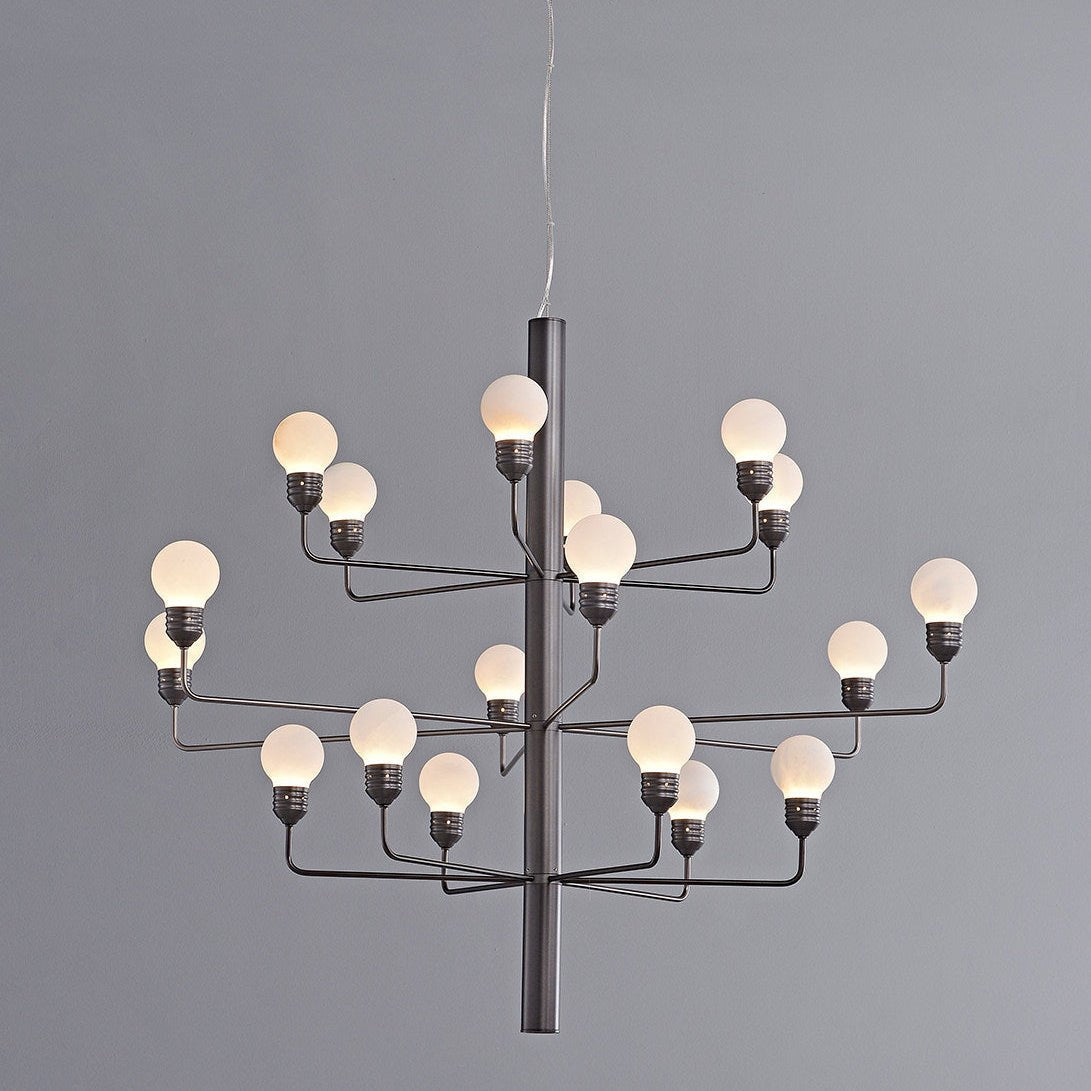 Raggiera Tiered Alabaster Globe Chandelier-Neutral Decor