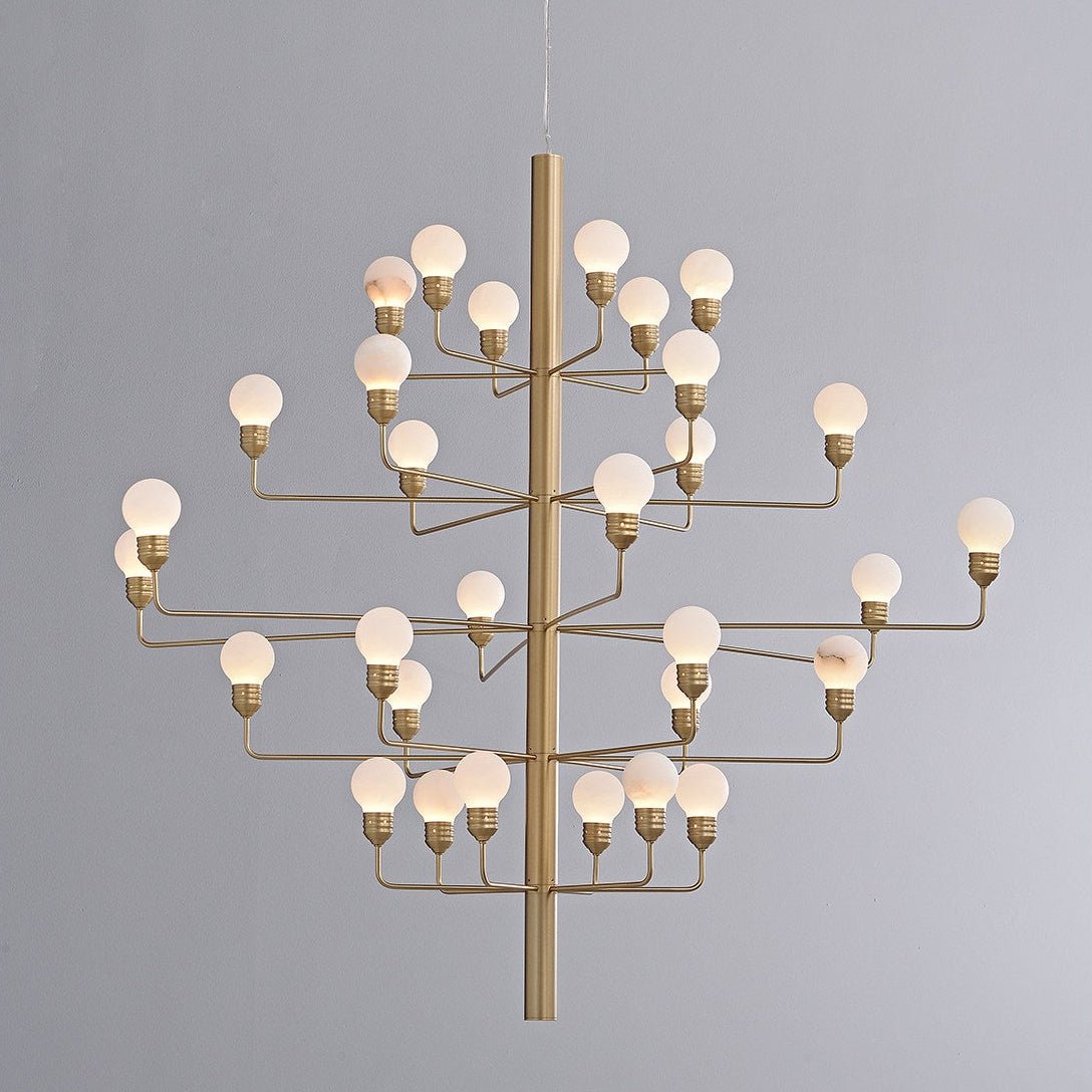 Raggiera Tiered Alabaster Globe Chandelier-Neutral Decor