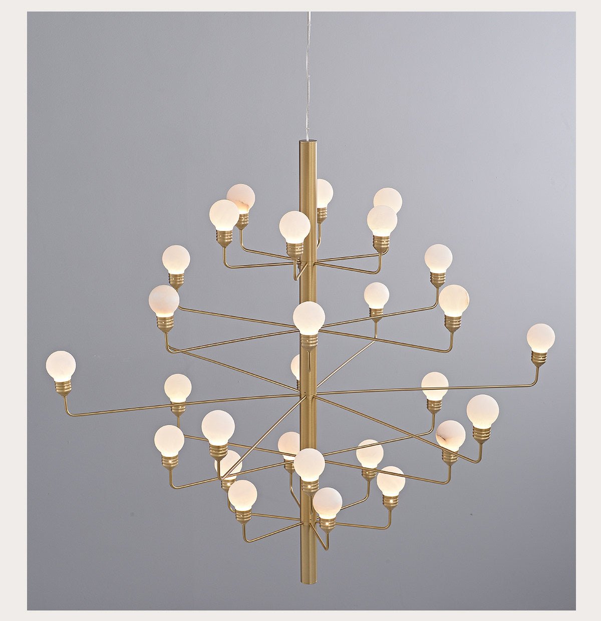 Raggiera Tiered Alabaster Globe Chandelier-Neutral Decor
