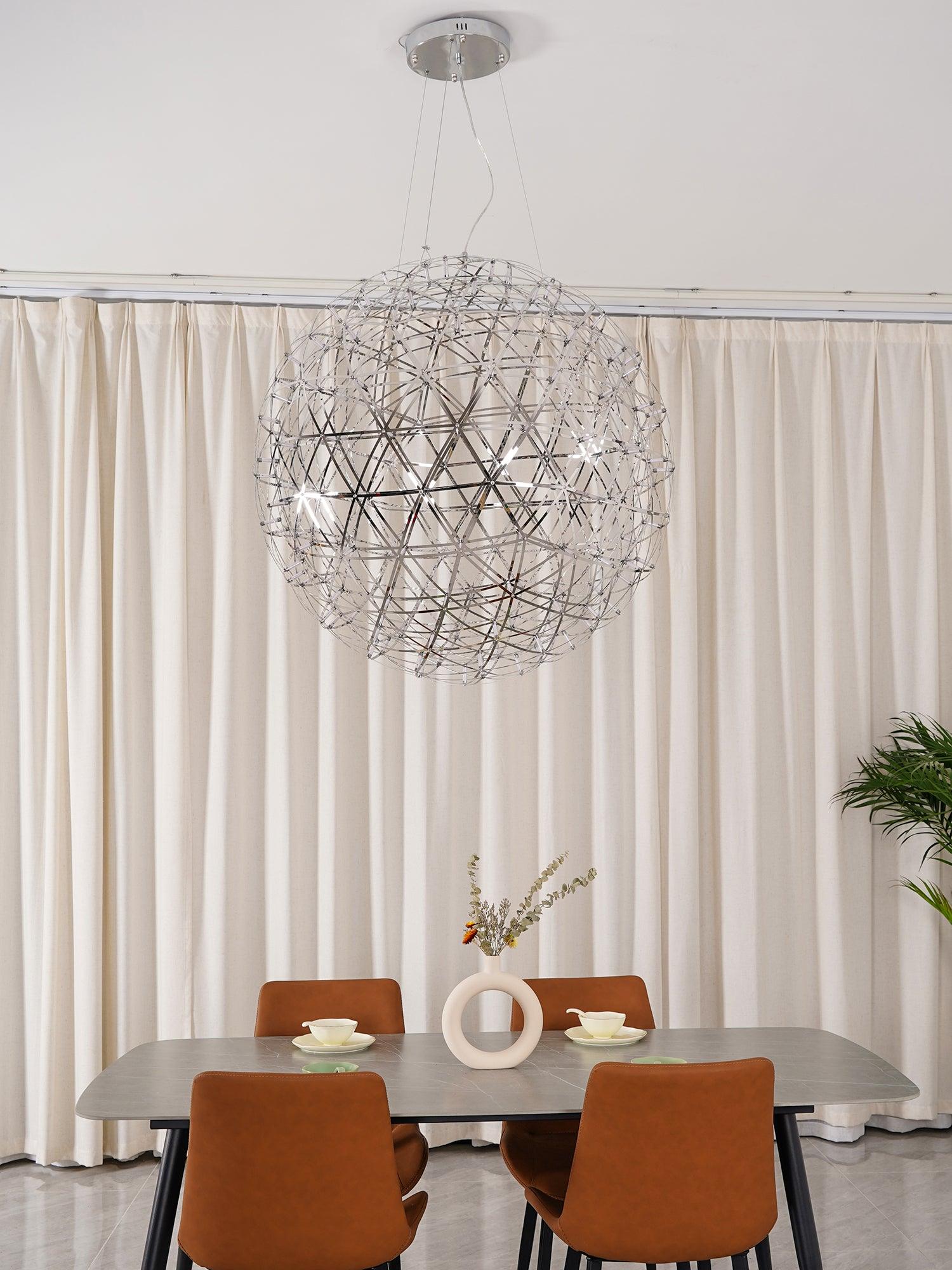 Silver Spark Ball Pendant Light-Neutral Decor