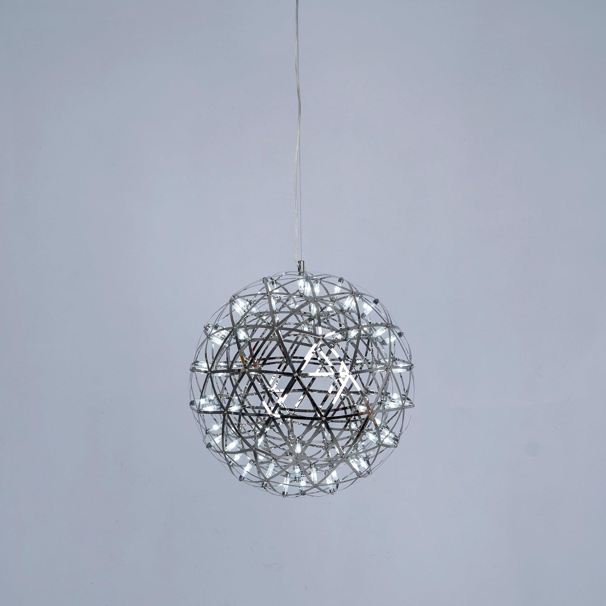 Silver Spark Ball Pendant Light-Neutral Decor