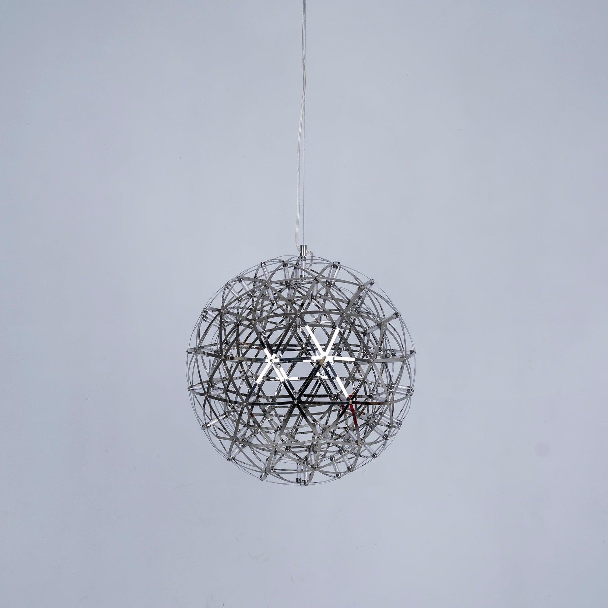 Silver Spark Ball Pendant Light-Neutral Decor