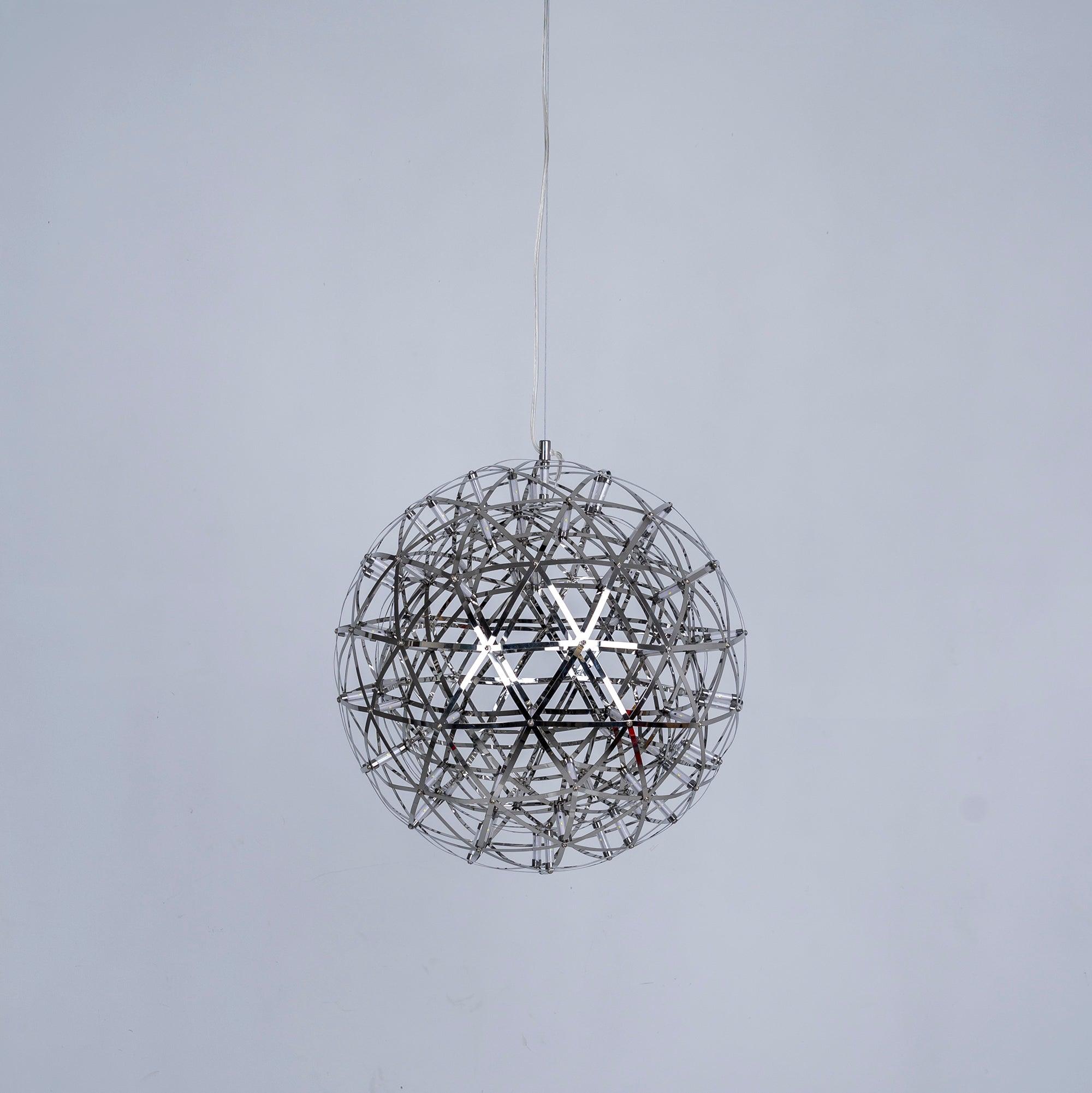 Silver Spark Ball Pendant Light-Neutral Decor
