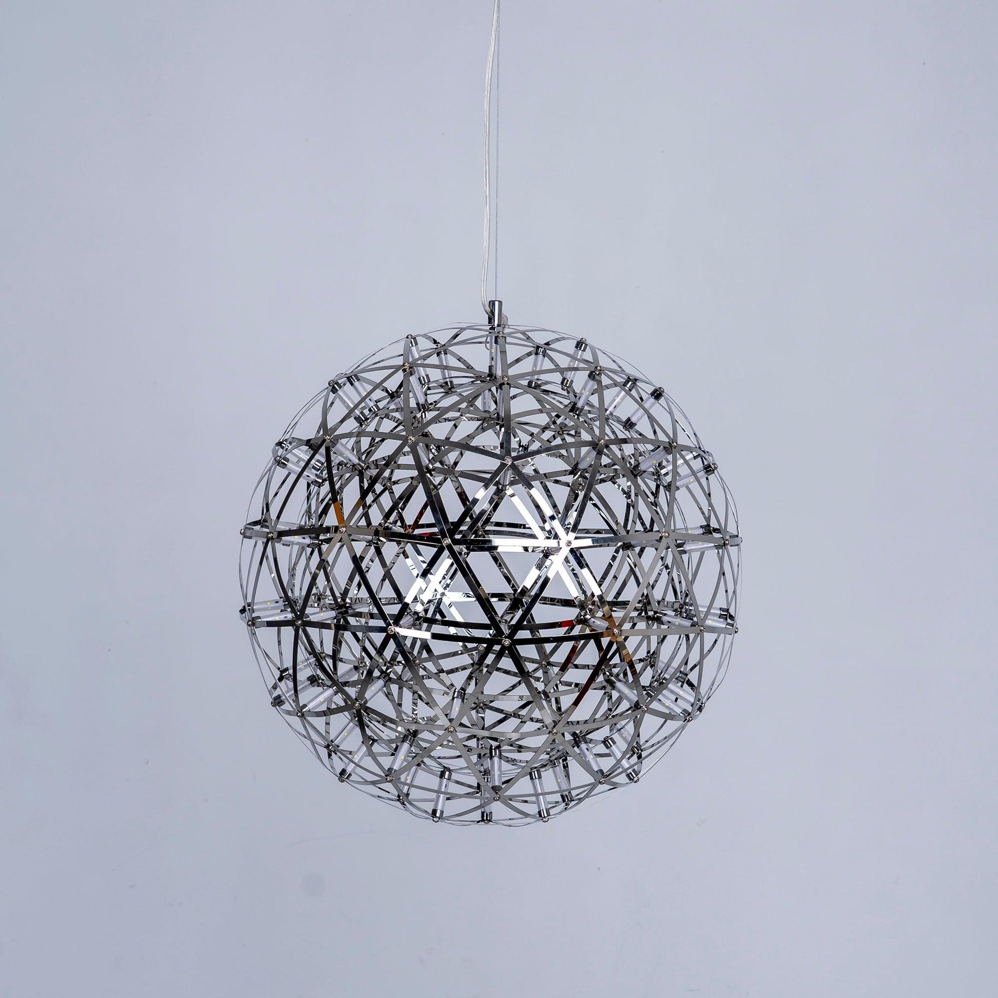 Silver Spark Ball Pendant Light-Neutral Decor