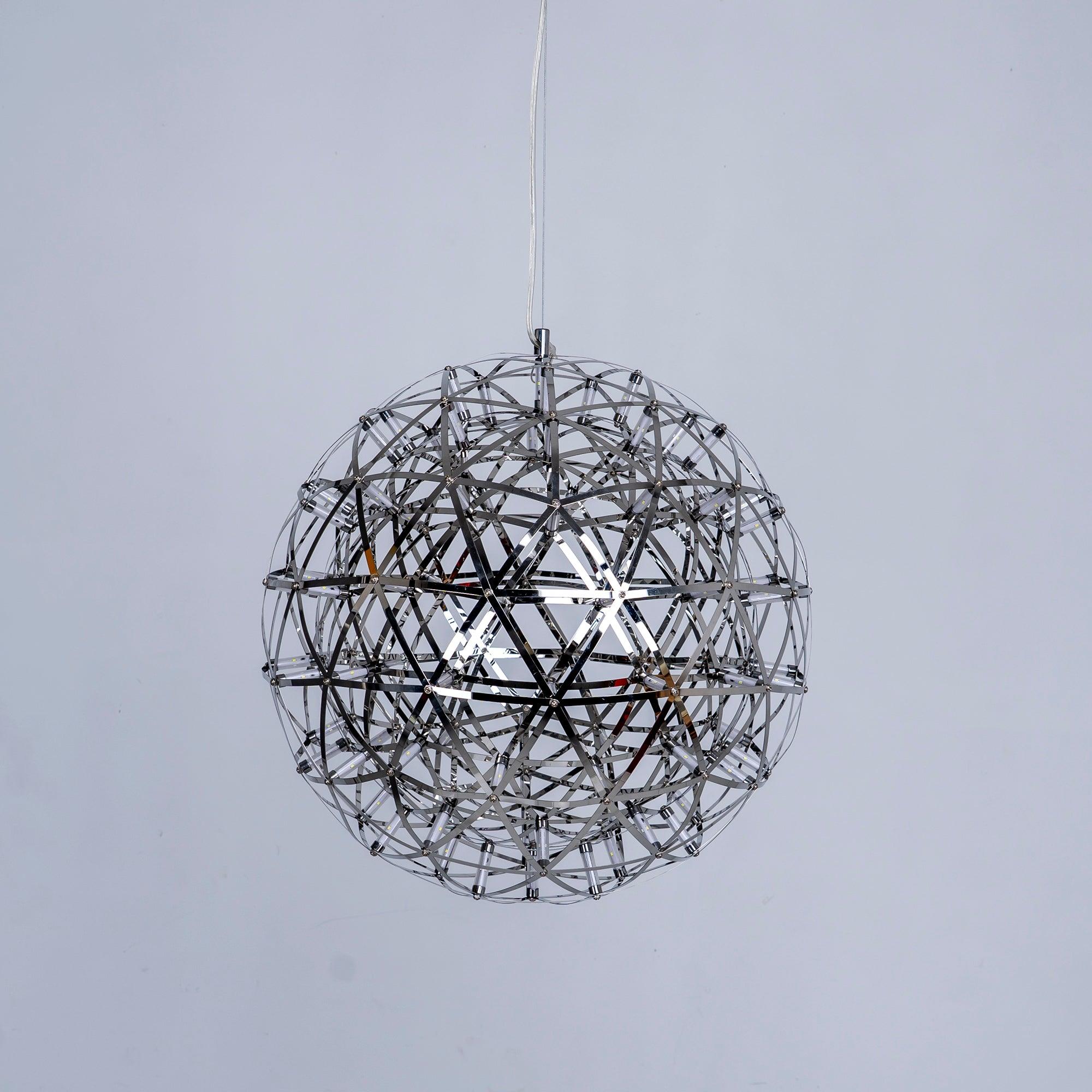 Silver Spark Ball Pendant Light-Neutral Decor