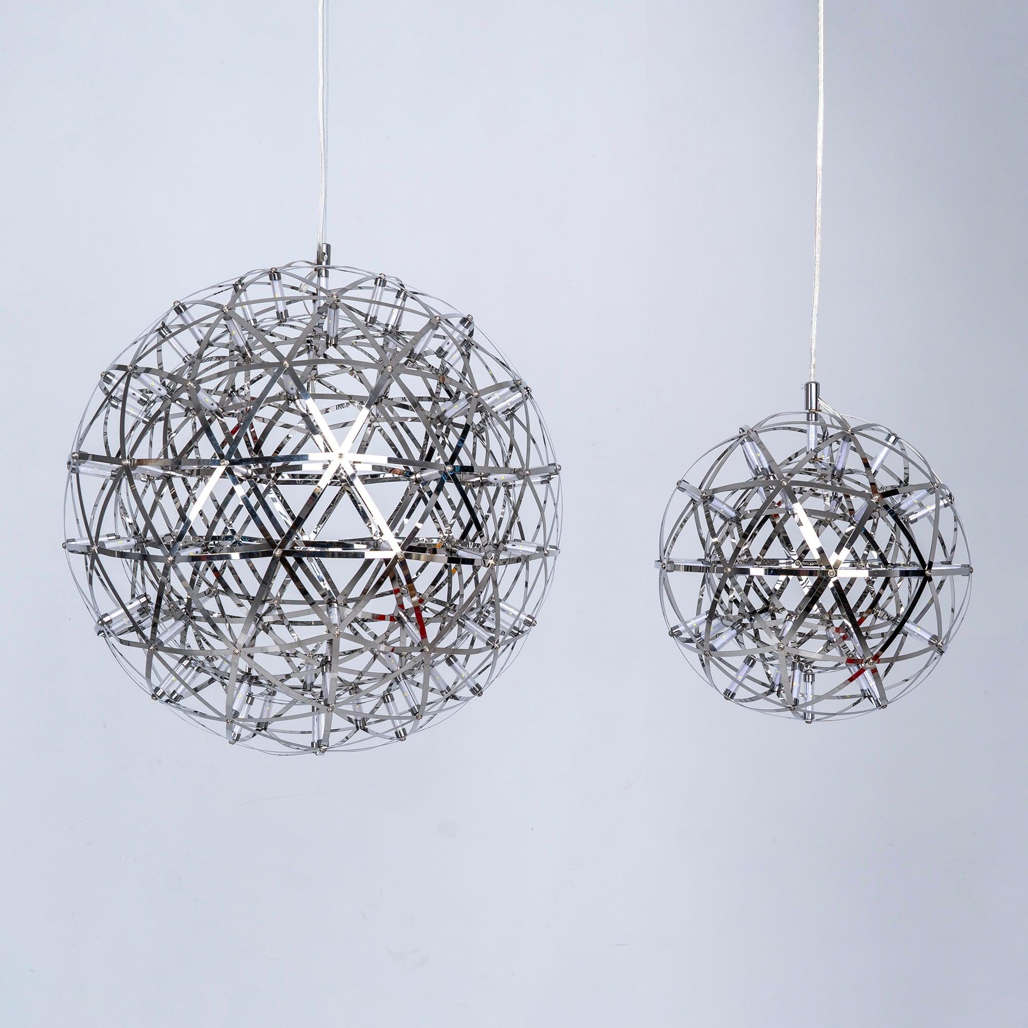 Silver Spark Ball Pendant Light-Neutral Decor