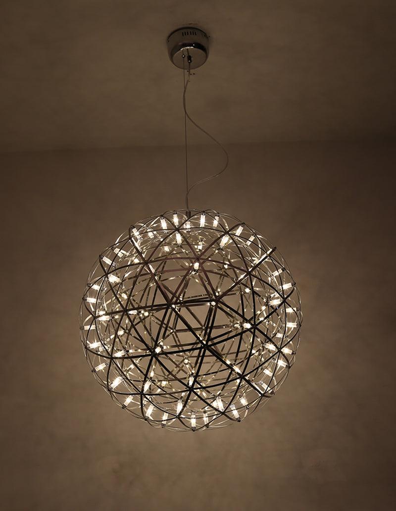 Silver Spark Ball Pendant Light-Neutral Decor