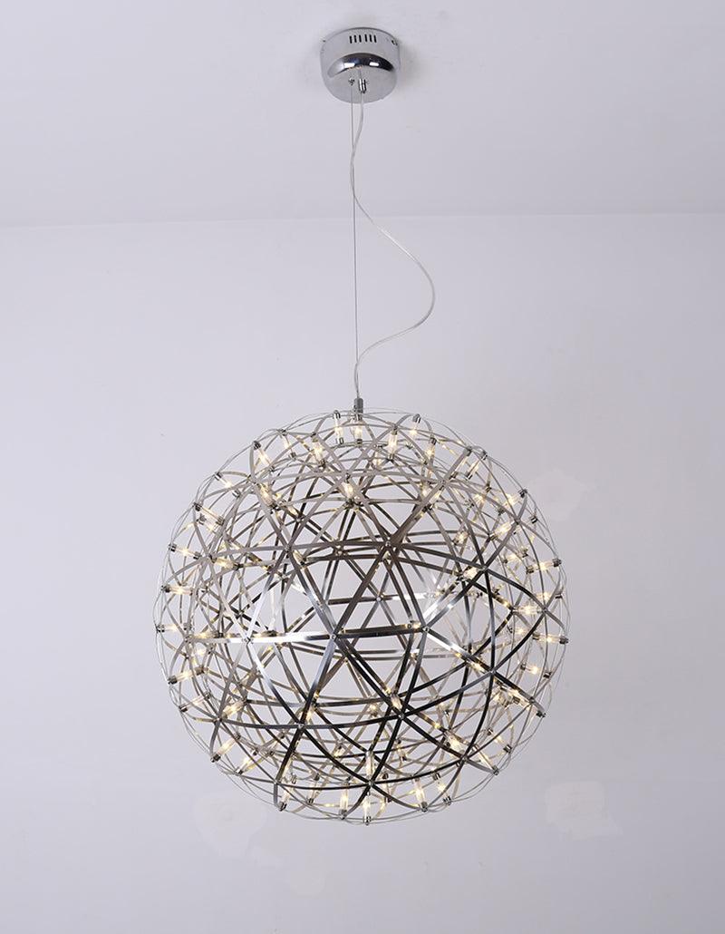 Silver Spark Ball Pendant Light-Neutral Decor