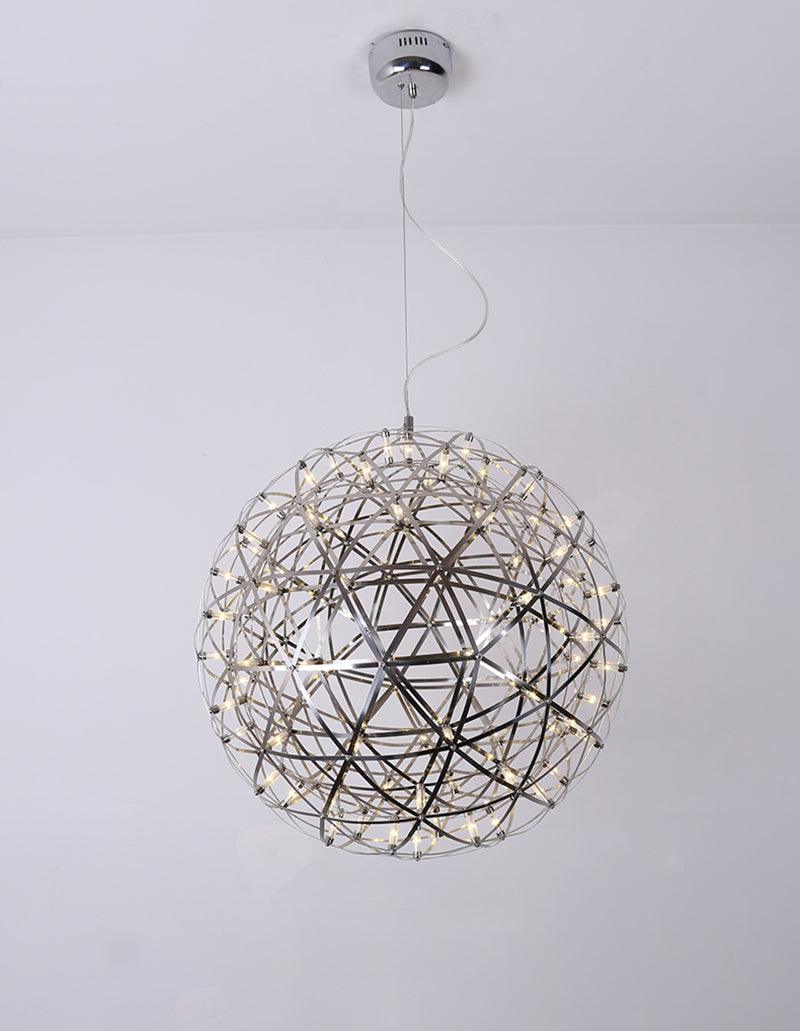Silver Spark Ball Pendant Light-Neutral Decor