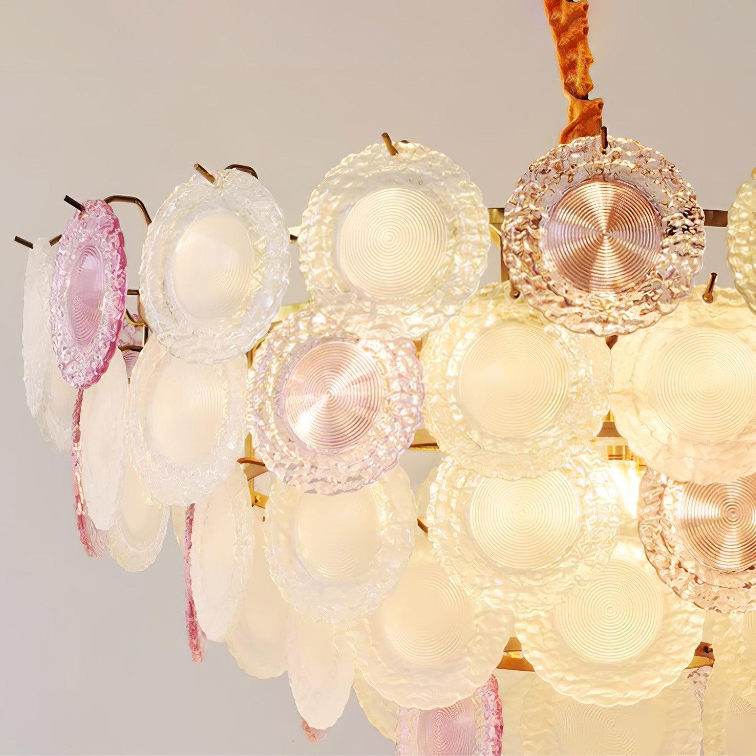 Lustra Chandelier Glass Disc Layered Playful-Neutral Decor